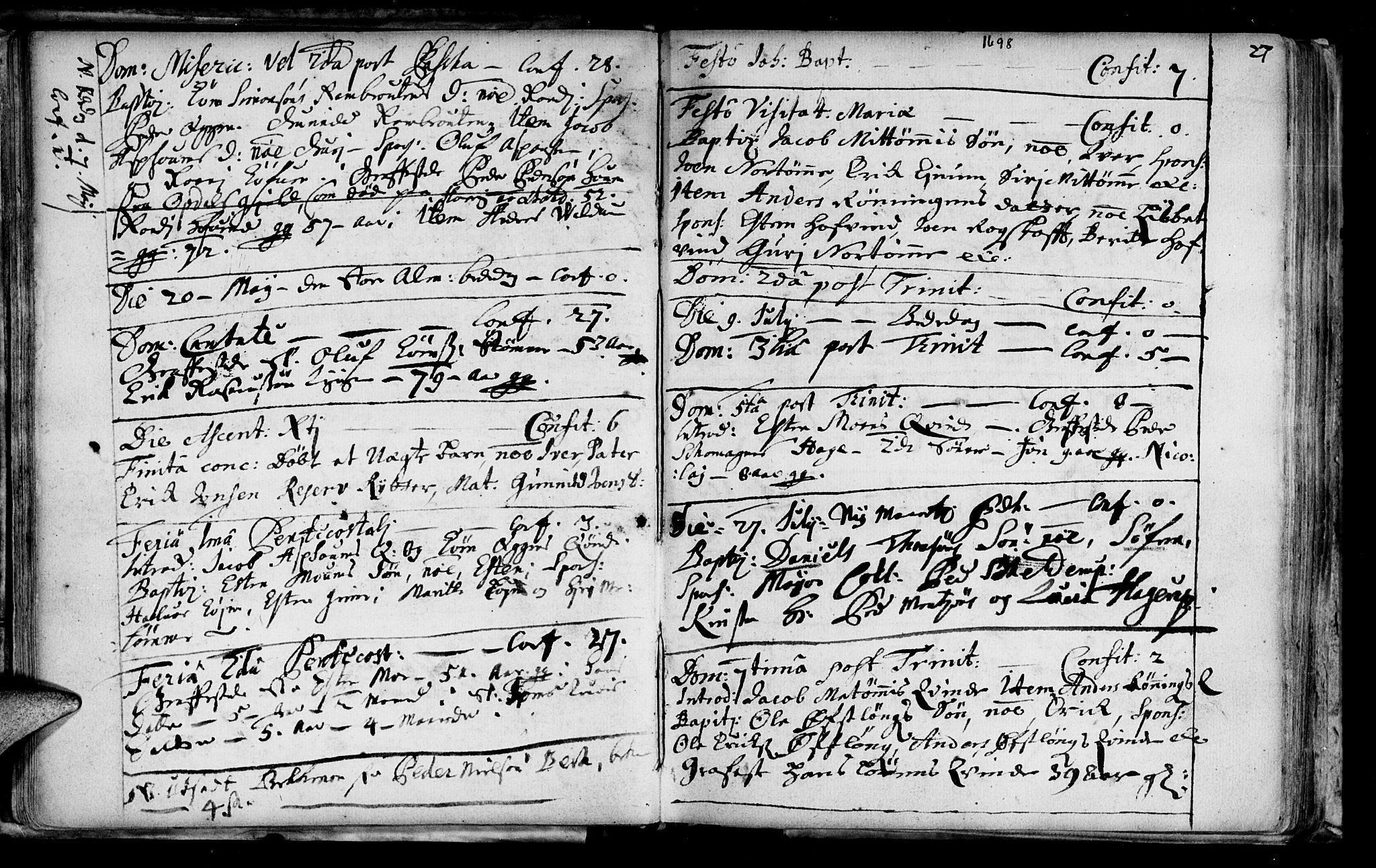 Ministerialprotokoller, klokkerbøker og fødselsregistre - Sør-Trøndelag, SAT/A-1456/692/L1101: Parish register (official) no. 692A01, 1690-1746, p. 27