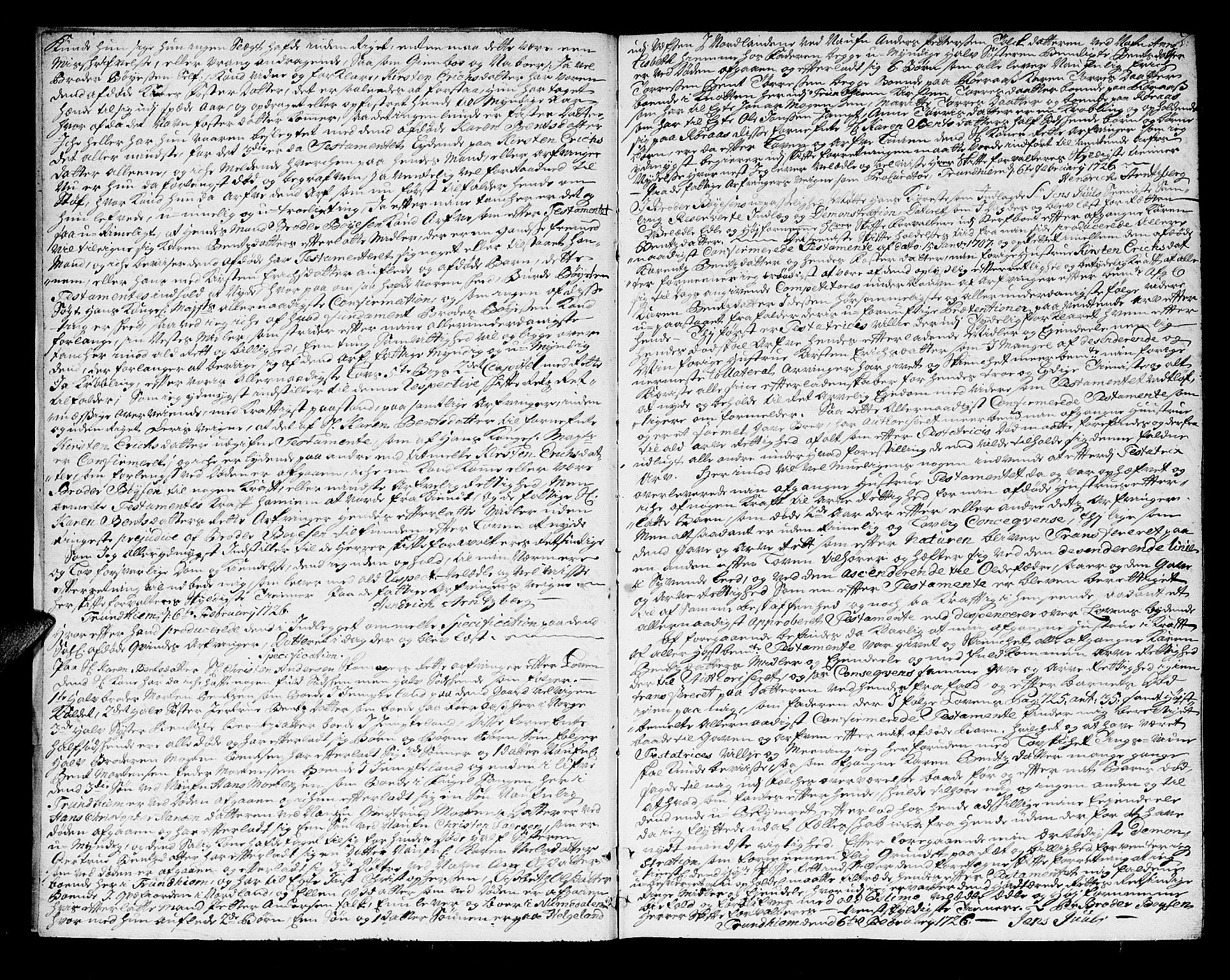 Trondheim byfogd, AV/SAT-A-0003/1/3/3A/L0010: Skifteprotokoll - gml.nr.10. (m/ register) U, 1725-1733, p. 1b-2a
