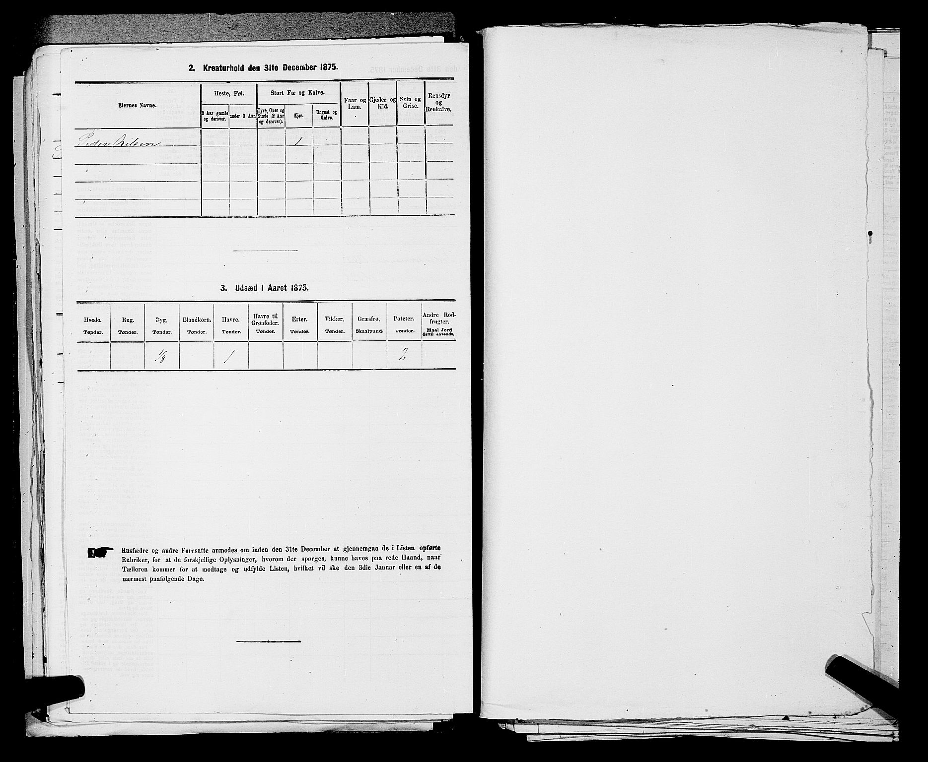 SAKO, 1875 census for 0727P Hedrum, 1875, p. 1253