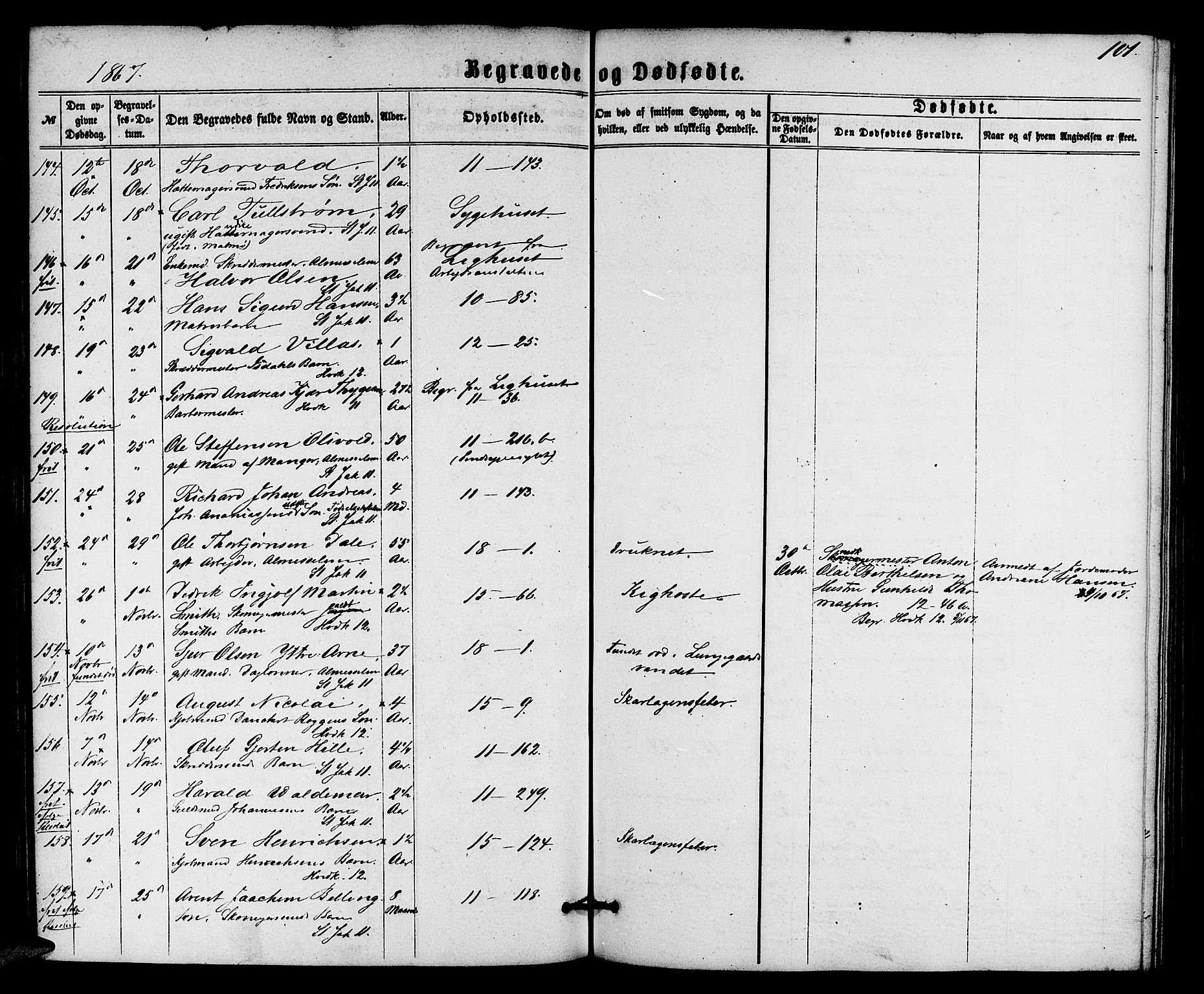 Domkirken sokneprestembete, AV/SAB-A-74801/H/Hab/L0039: Parish register (copy) no. E 3, 1860-1868, p. 101