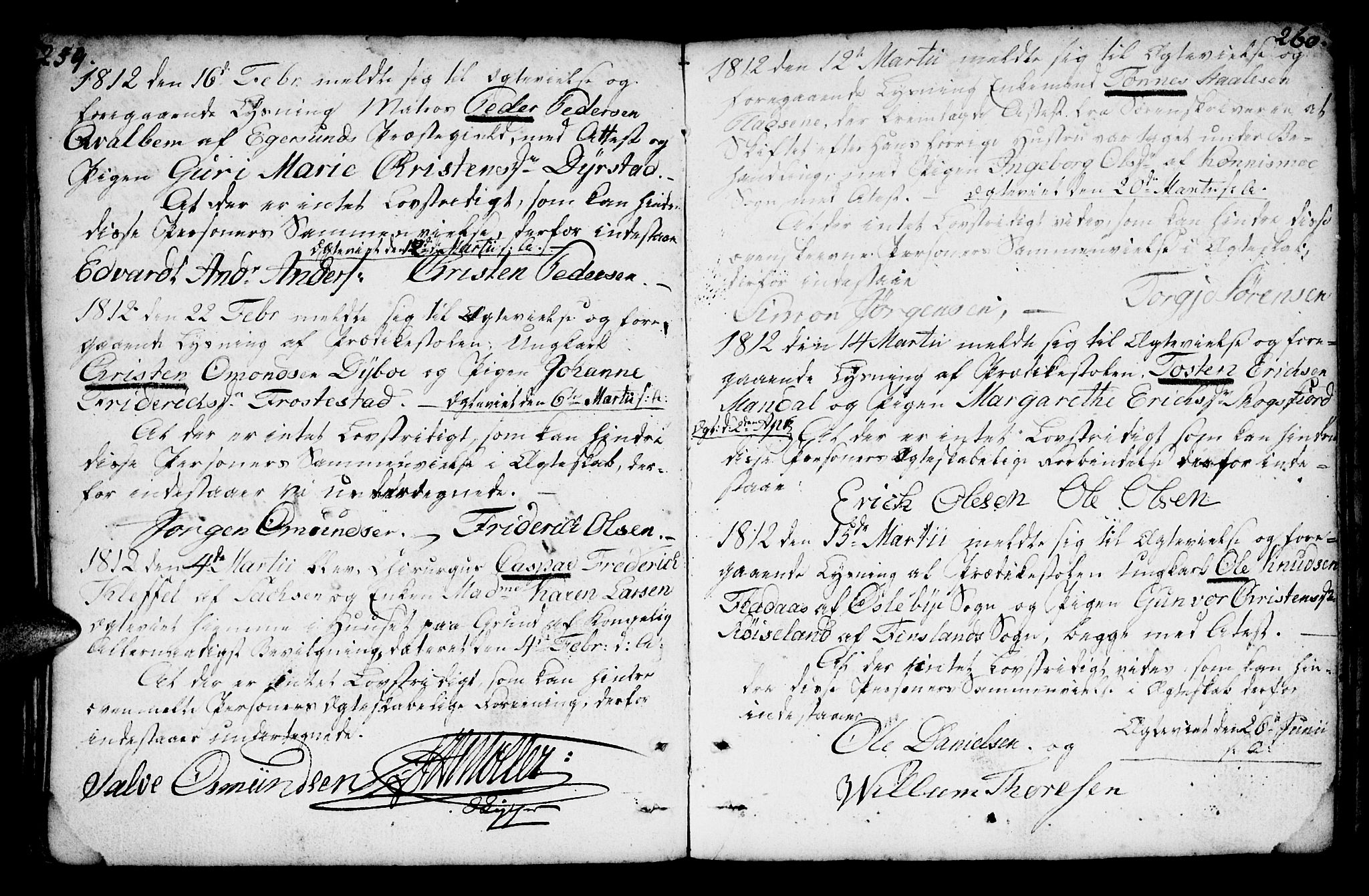 Mandal sokneprestkontor, AV/SAK-1111-0030/F/Fa/Faa/L0007: Parish register (official) no. A 7, 1783-1818, p. 259-260