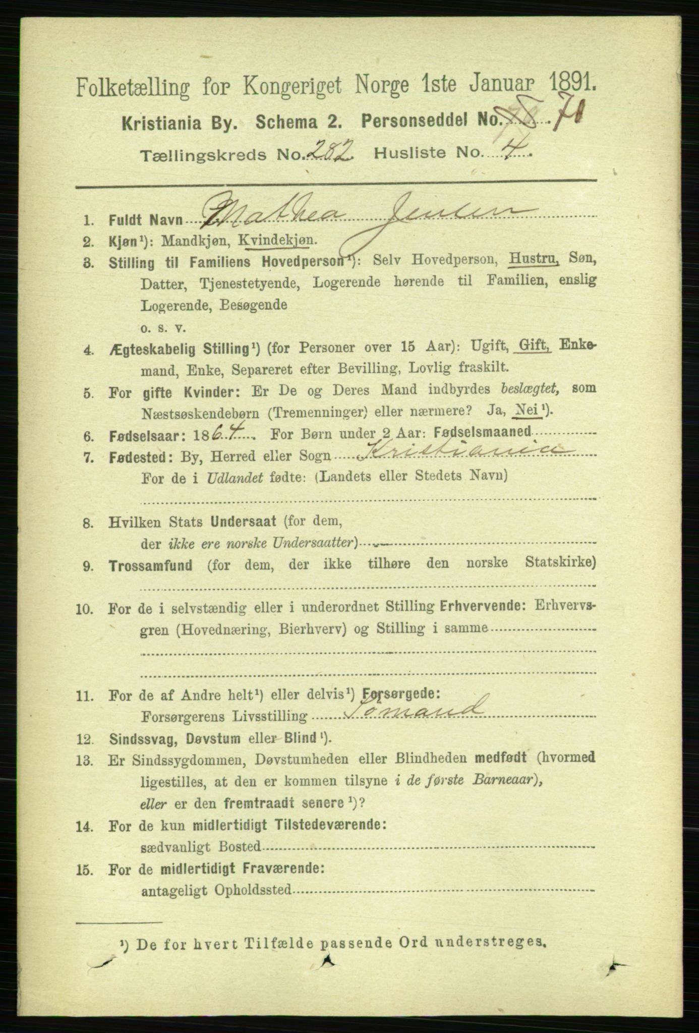 RA, 1891 census for 0301 Kristiania, 1891, p. 171671