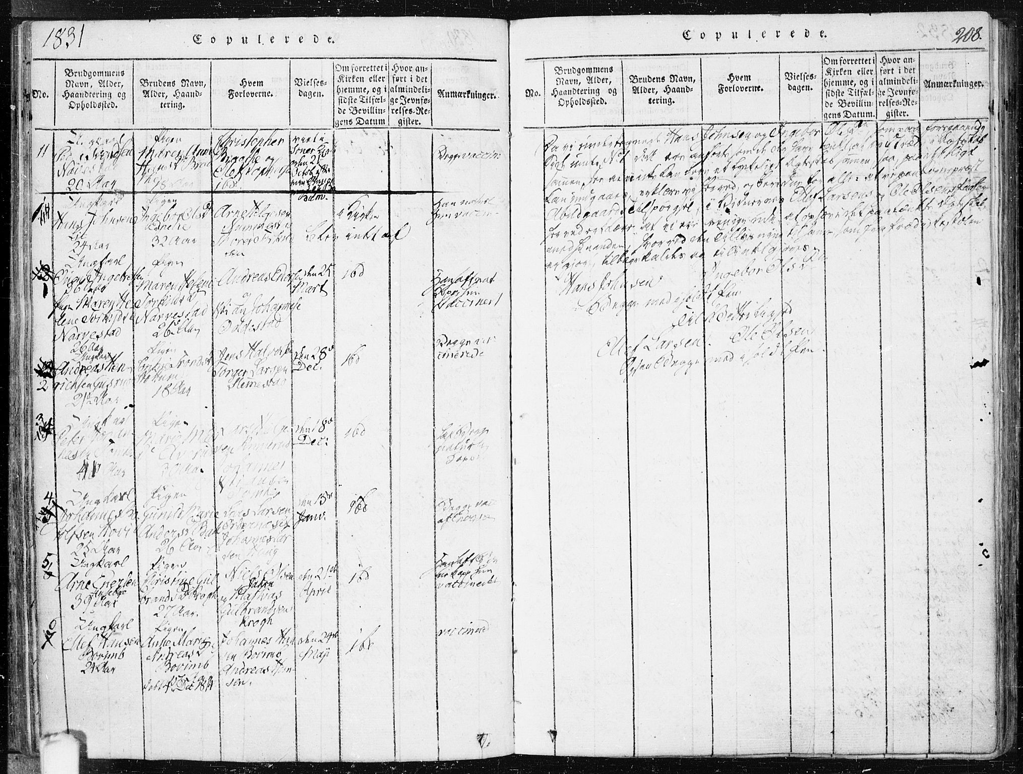 Hobøl prestekontor Kirkebøker, AV/SAO-A-2002/F/Fa/L0002: Parish register (official) no. I 2, 1814-1841, p. 208