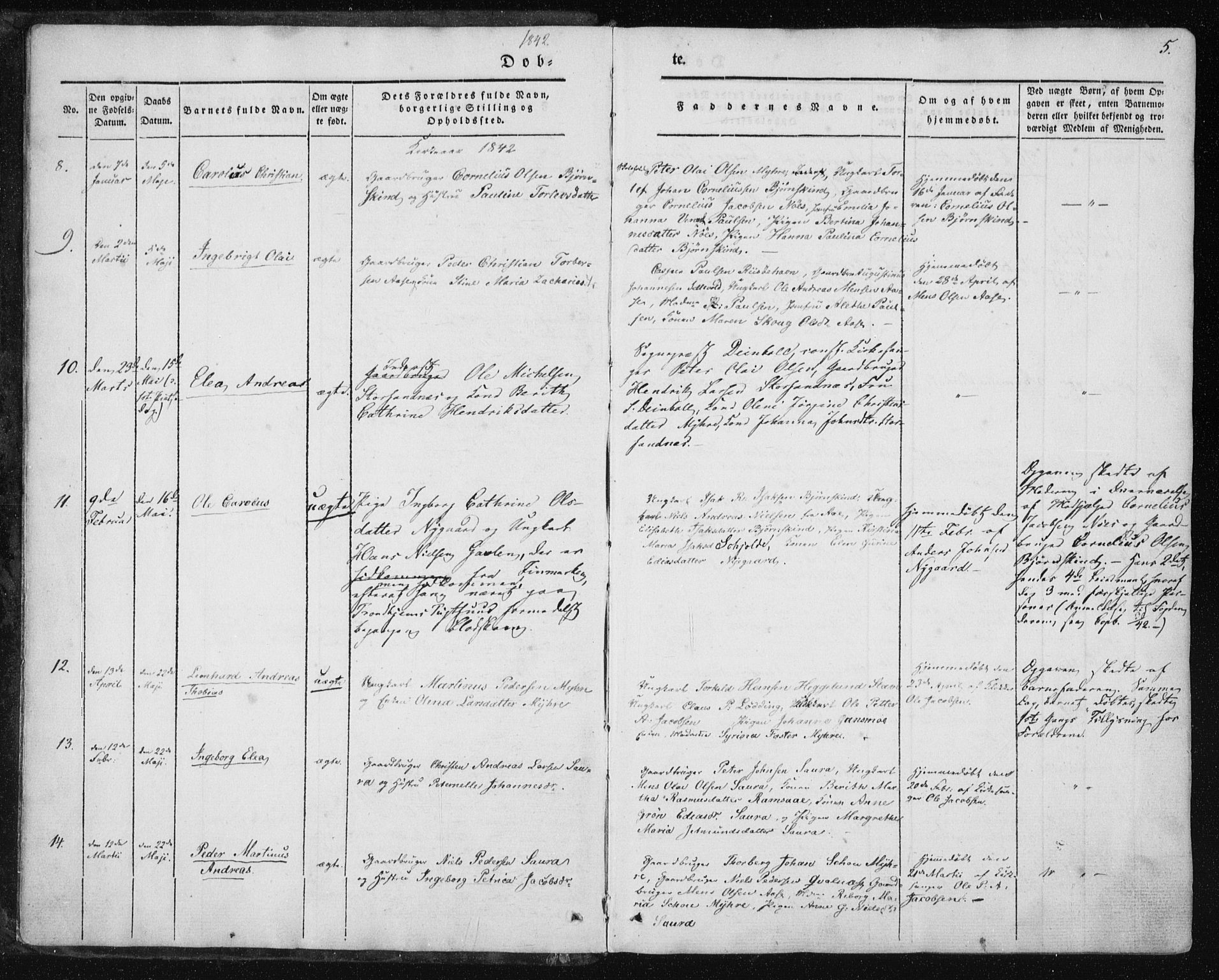 Ministerialprotokoller, klokkerbøker og fødselsregistre - Nordland, AV/SAT-A-1459/897/L1396: Parish register (official) no. 897A04, 1842-1866, p. 5