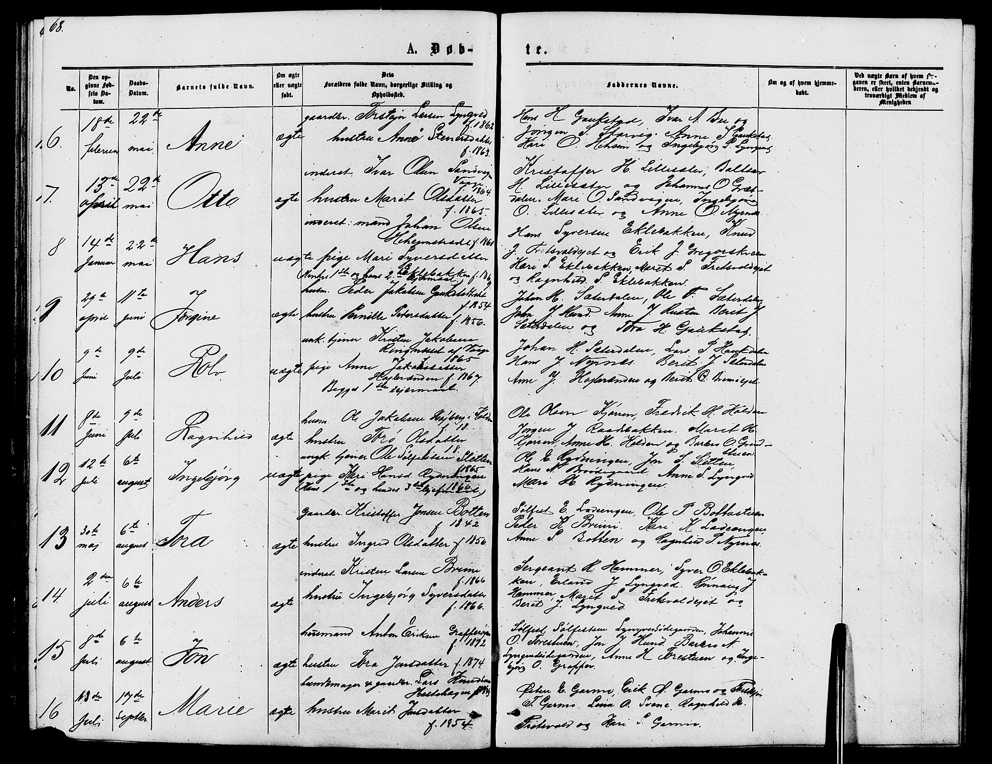 Lom prestekontor, AV/SAH-PREST-070/L/L0005: Parish register (copy) no. 5, 1876-1901, p. 68-69