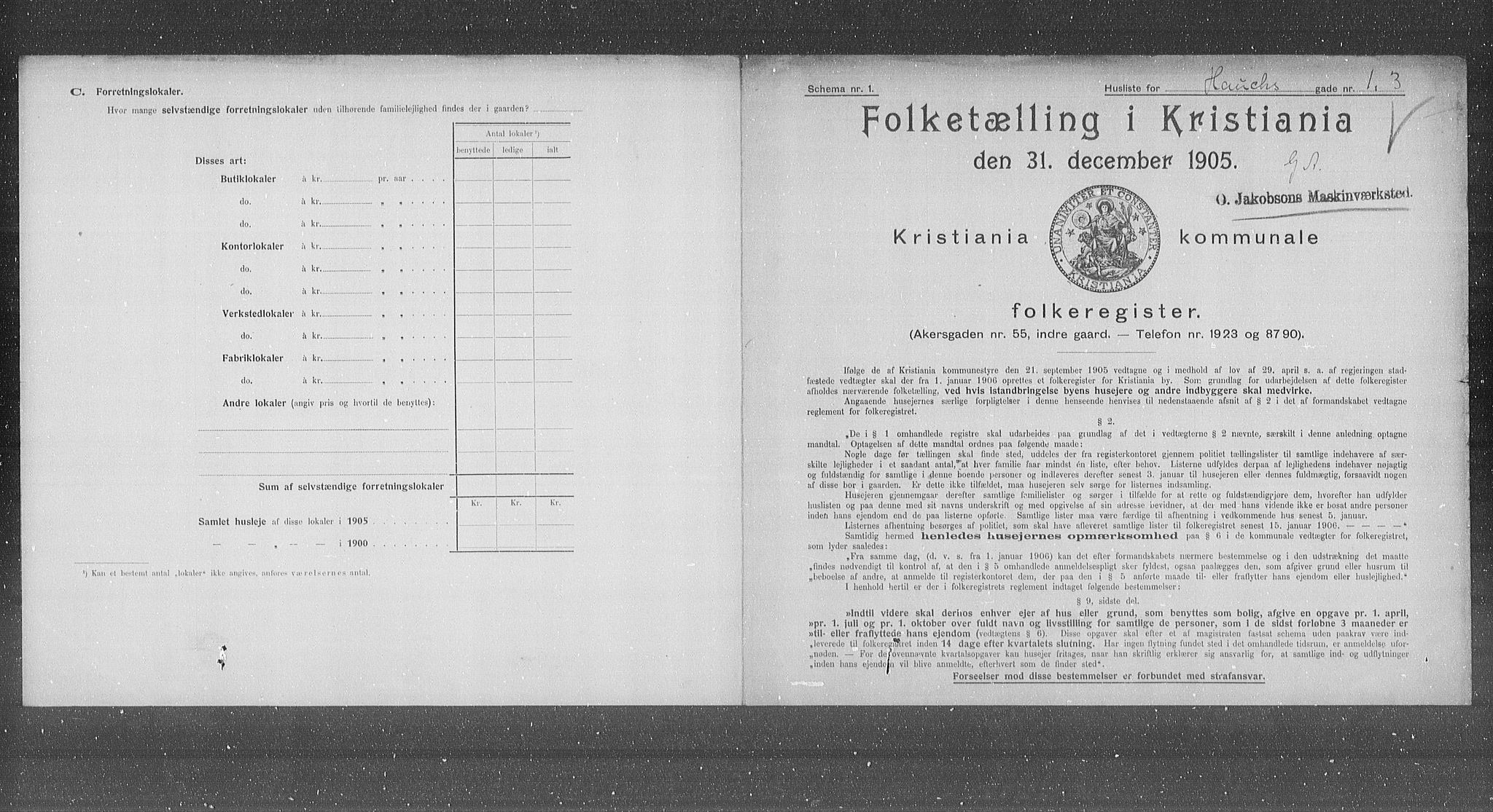 OBA, Municipal Census 1905 for Kristiania, 1905, p. 18217