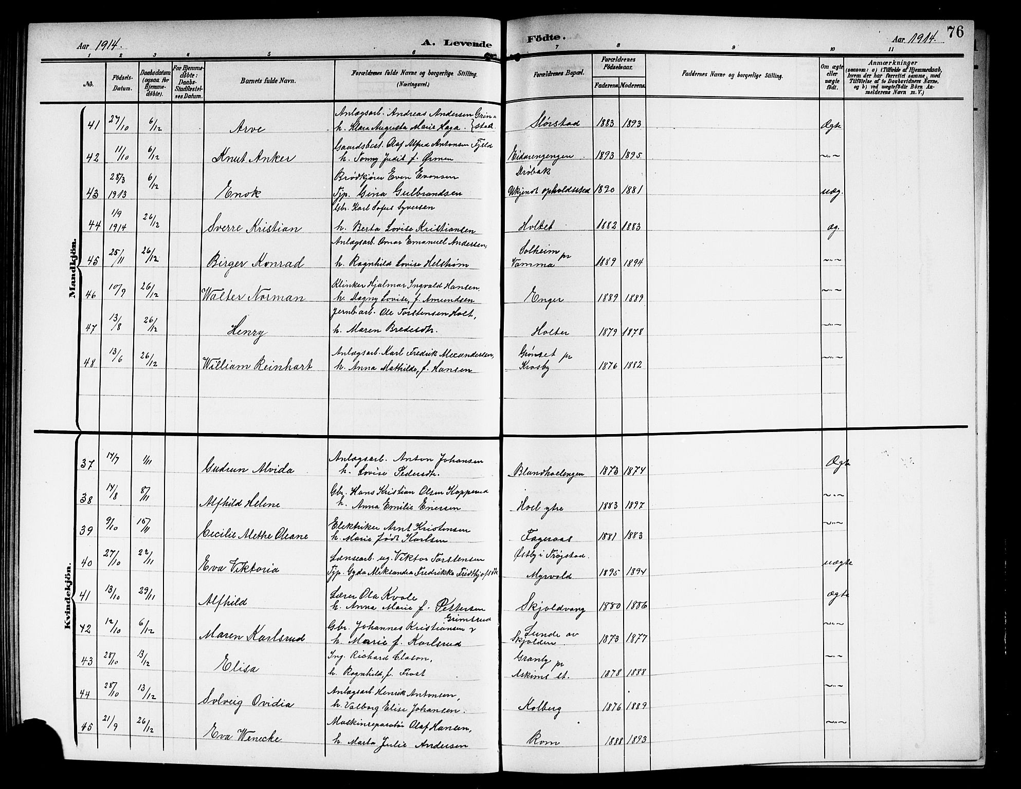 Askim prestekontor Kirkebøker, AV/SAO-A-10900/G/Ga/L0002: Parish register (copy) no. 2, 1903-1921, p. 76