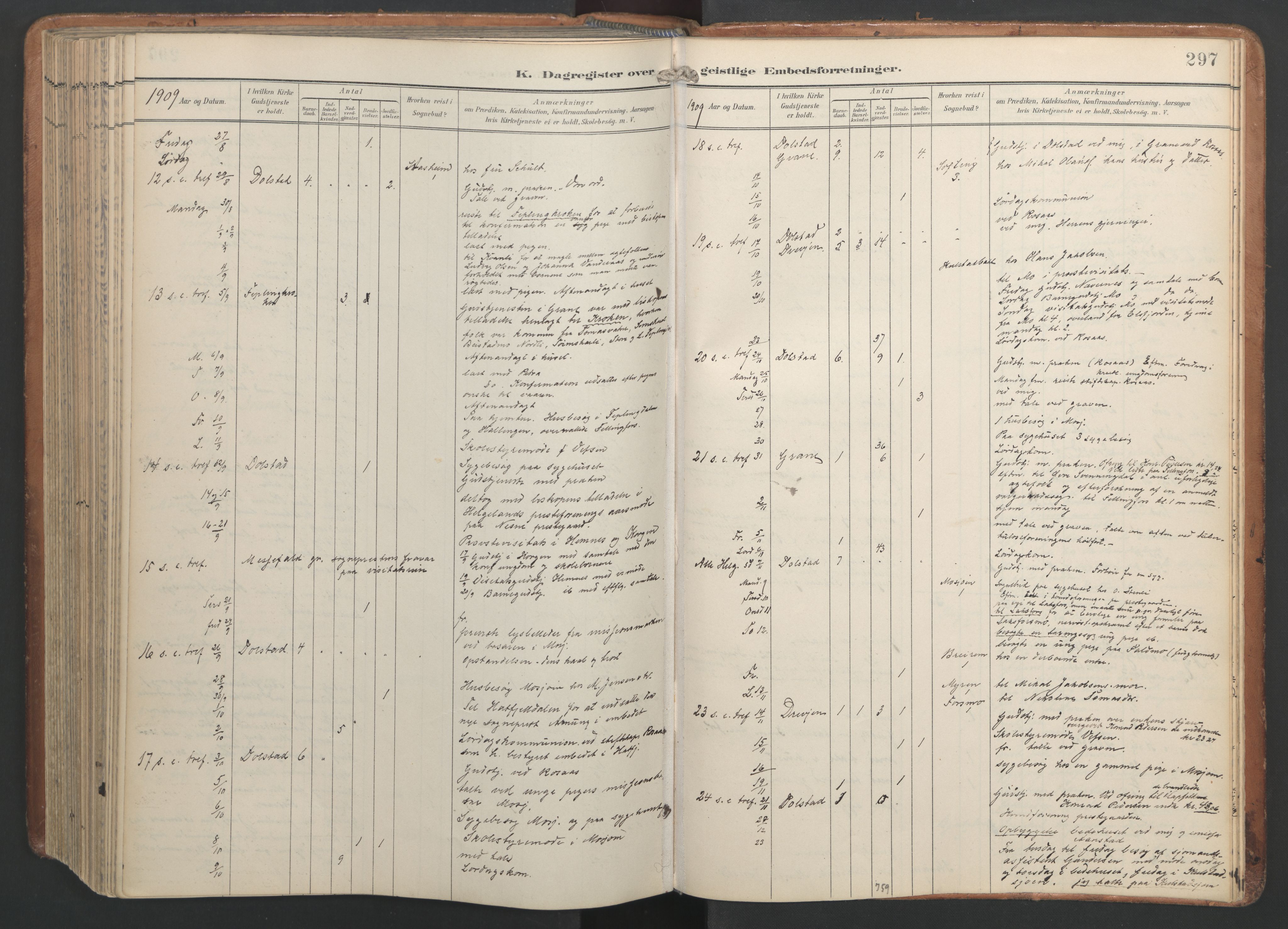 Ministerialprotokoller, klokkerbøker og fødselsregistre - Nordland, AV/SAT-A-1459/820/L0298: Parish register (official) no. 820A19, 1897-1915, p. 297