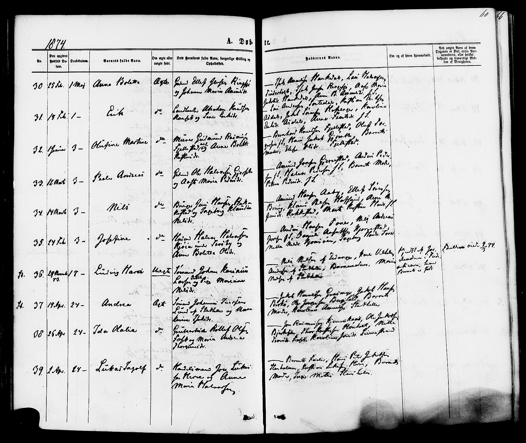 Bamble kirkebøker, SAKO/A-253/F/Fa/L0006: Parish register (official) no. I 6, 1869-1877, p. 60