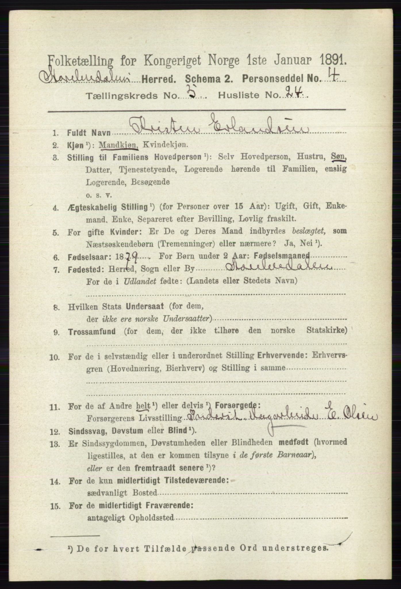 RA, 1891 census for 0430 Stor-Elvdal, 1891, p. 1870