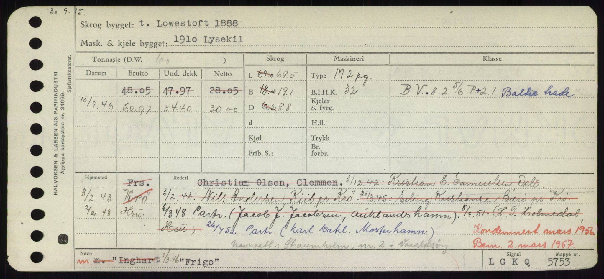 Sjøfartsdirektoratet med forløpere, Skipsmålingen, RA/S-1627/H/Hd/L0011: Fartøy, Fla-Får, p. 449