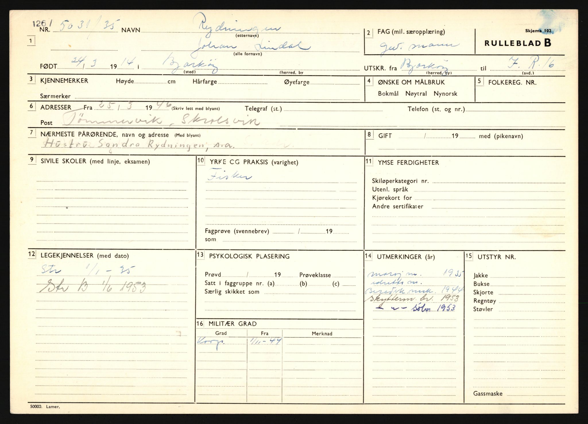 Forsvaret, Troms infanteriregiment nr. 16, AV/RA-RAFA-3146/P/Pa/L0019: Rulleblad for regimentets menige mannskaper, årsklasse 1935, 1935, p. 1103