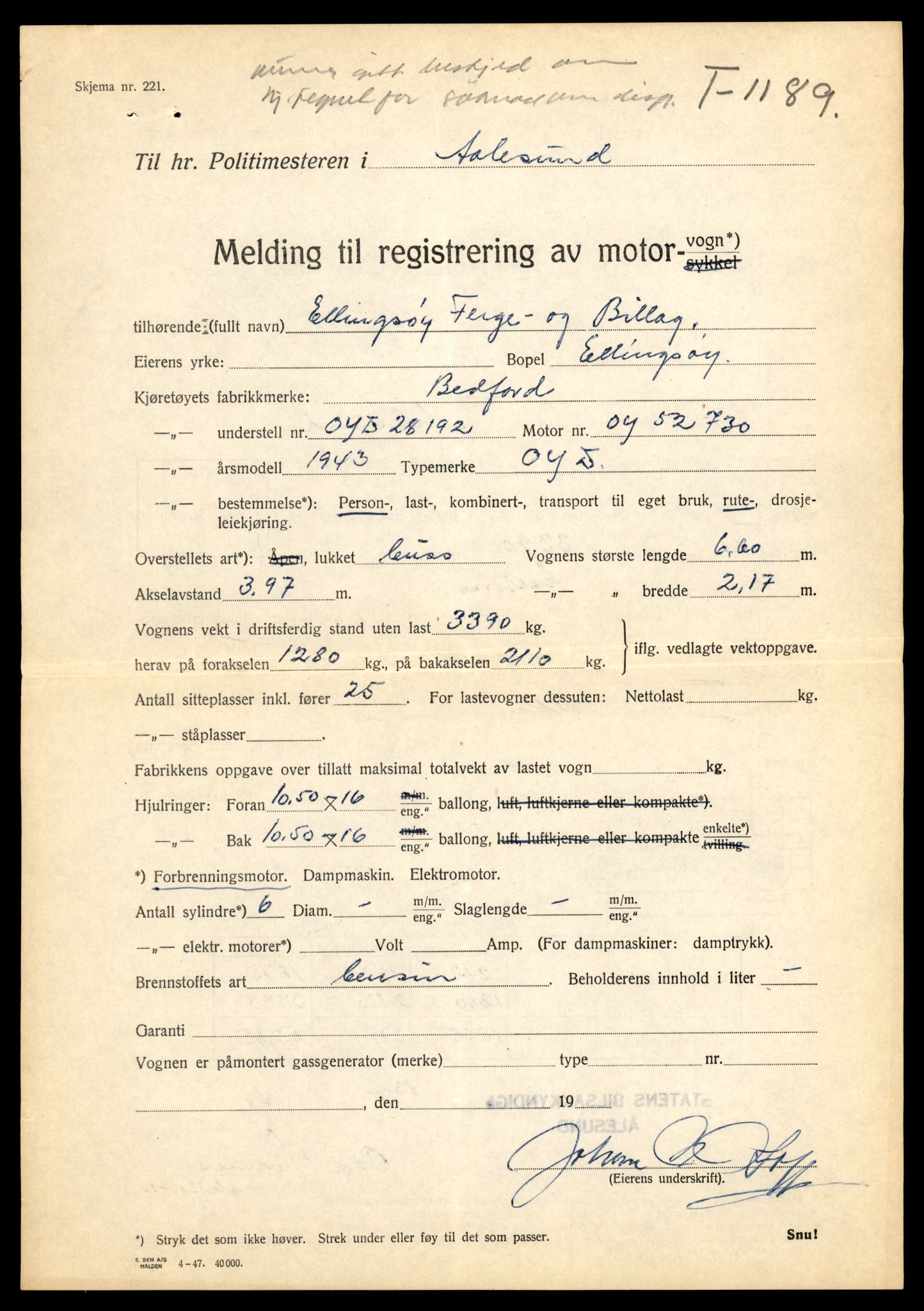 Møre og Romsdal vegkontor - Ålesund trafikkstasjon, AV/SAT-A-4099/F/Fe/L0011: Registreringskort for kjøretøy T 1170 - T 1289, 1927-1998, p. 577