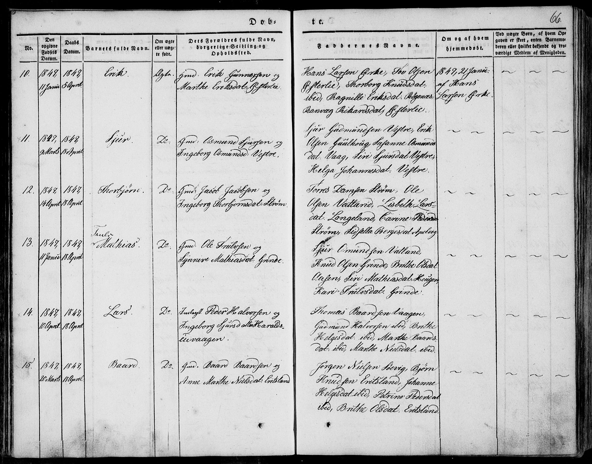 Skjold sokneprestkontor, AV/SAST-A-101847/H/Ha/Haa/L0006: Parish register (official) no. A 6.1, 1835-1858, p. 66