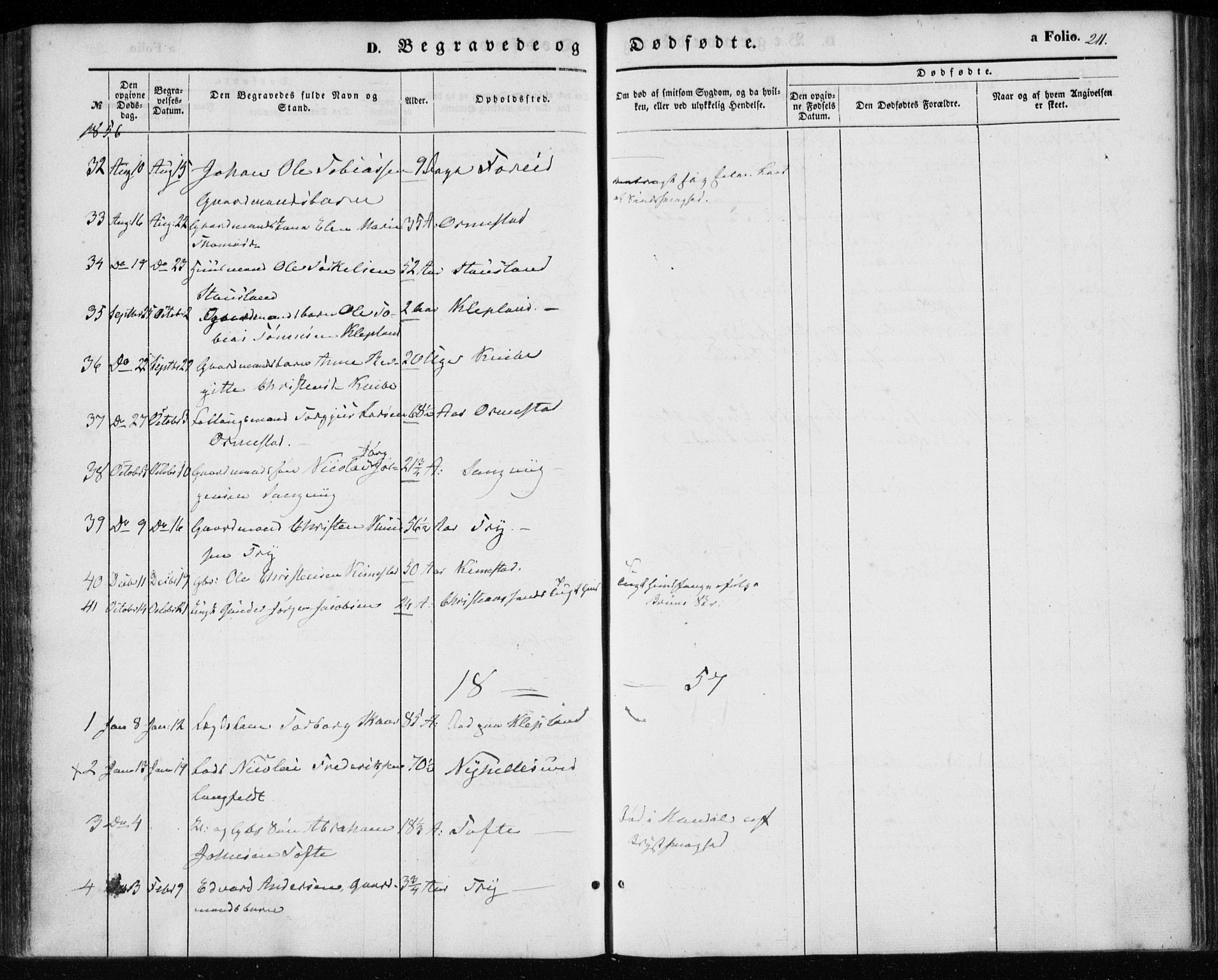 Søgne sokneprestkontor, SAK/1111-0037/F/Fa/Fab/L0010: Parish register (official) no. A 10, 1853-1869, p. 211