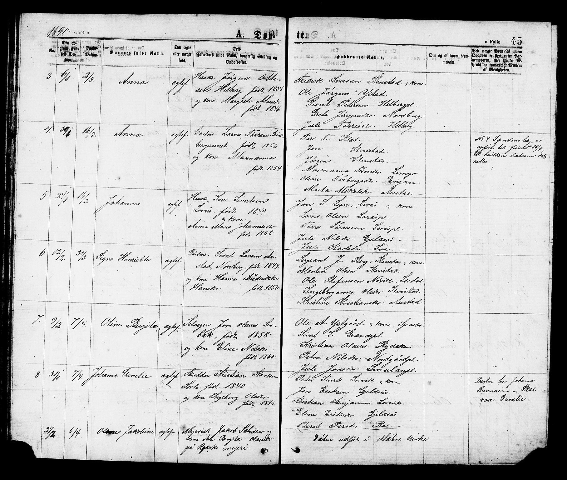 Ministerialprotokoller, klokkerbøker og fødselsregistre - Nord-Trøndelag, SAT/A-1458/731/L0311: Parish register (copy) no. 731C02, 1875-1911, p. 45