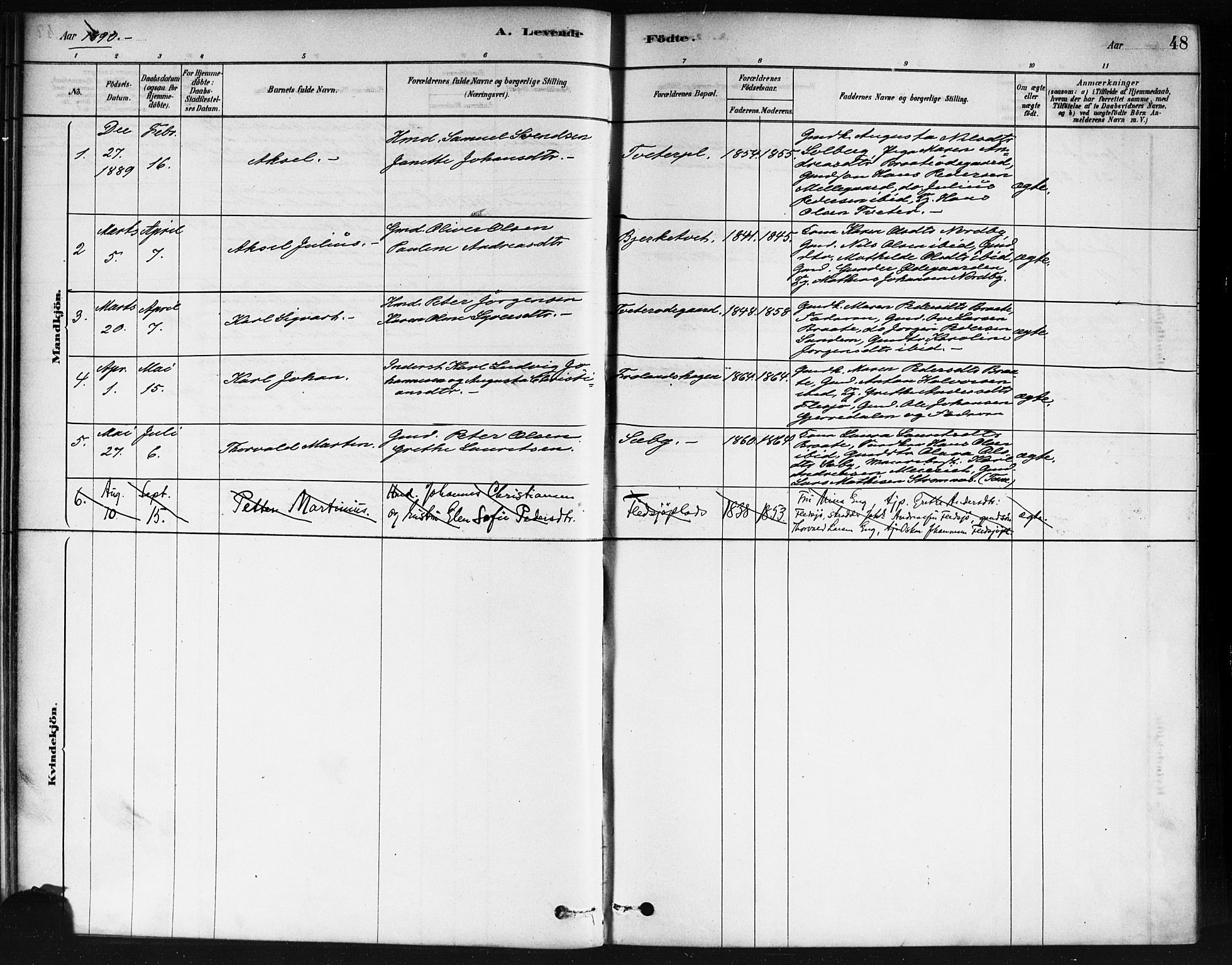 Våler prestekontor Kirkebøker, AV/SAO-A-11083/F/Fb/L0001: Parish register (official) no. II 1, 1878-1896, p. 48