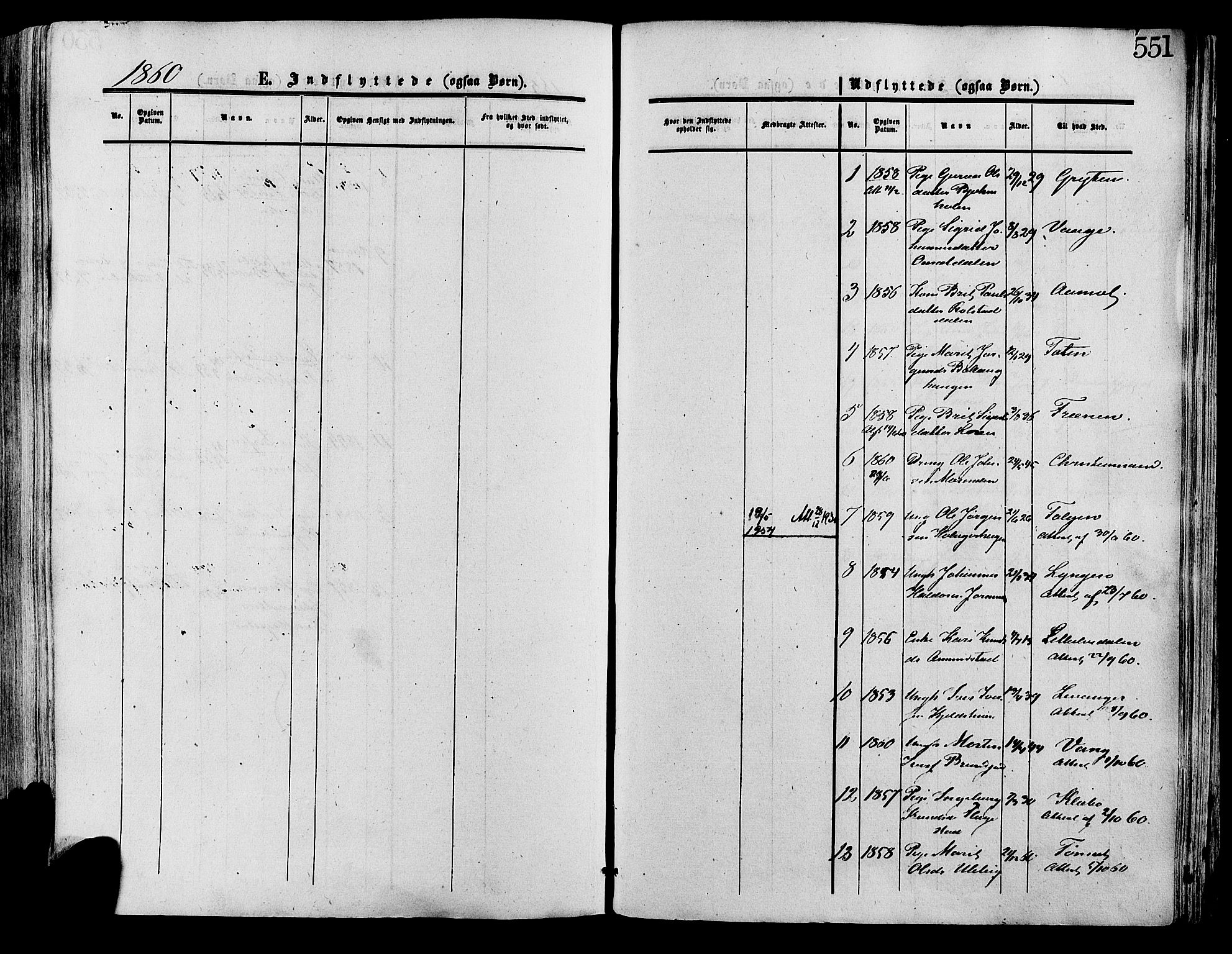 Lesja prestekontor, SAH/PREST-068/H/Ha/Haa/L0008: Parish register (official) no. 8, 1854-1880, p. 551