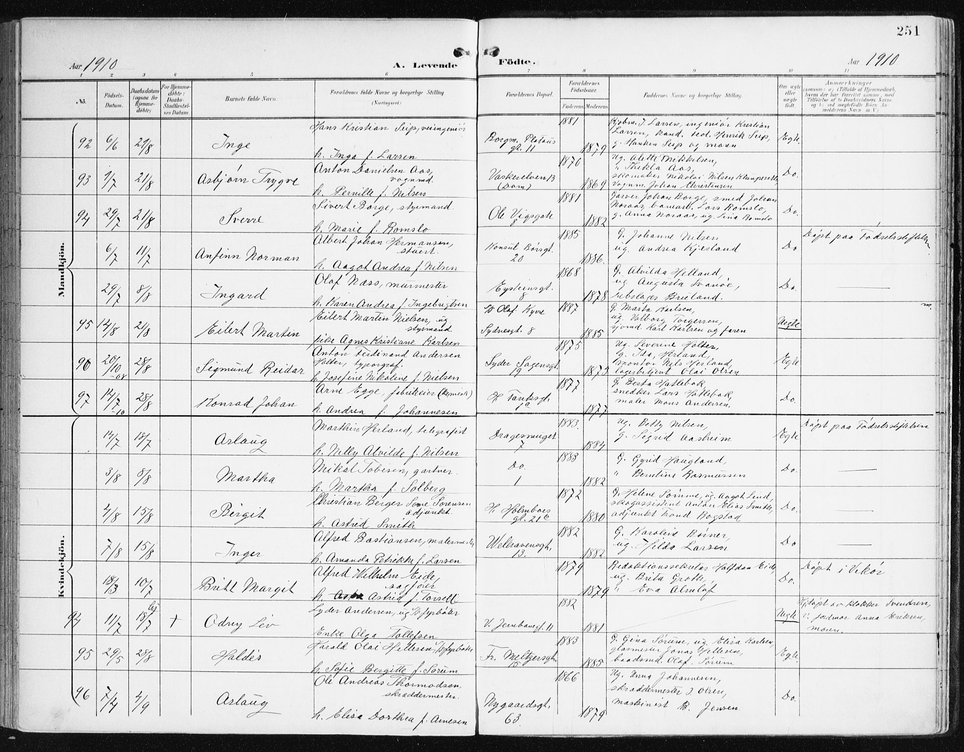 Johanneskirken sokneprestembete, AV/SAB-A-76001/H/Haa/L0002: Parish register (official) no. A 2, 1900-1912, p. 251