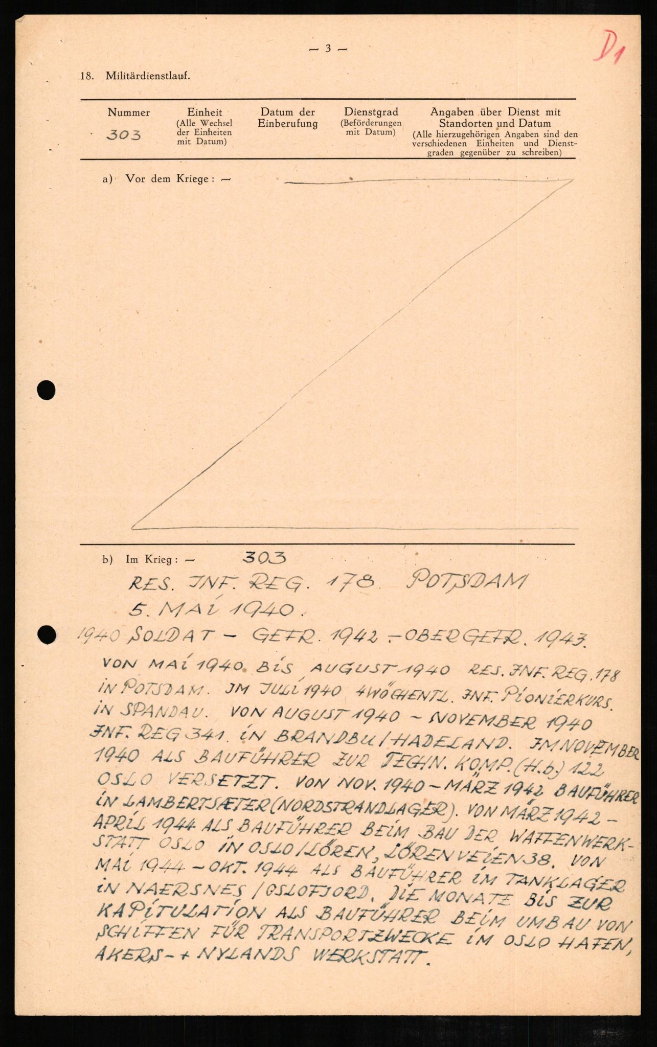 Forsvaret, Forsvarets overkommando II, AV/RA-RAFA-3915/D/Db/L0006: CI Questionaires. Tyske okkupasjonsstyrker i Norge. Tyskere., 1945-1946, p. 318