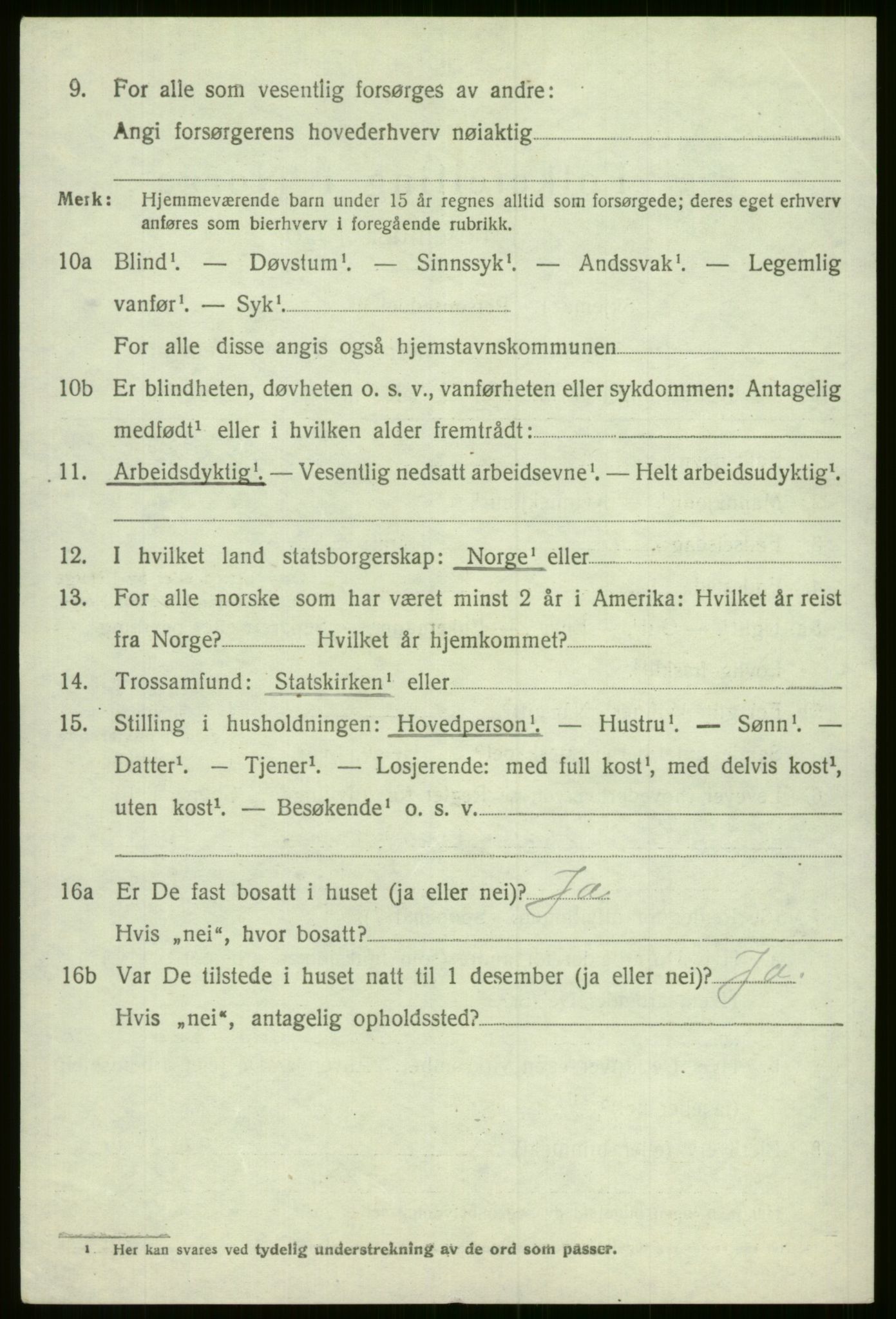 SAB, 1920 census for Evanger, 1920, p. 3650