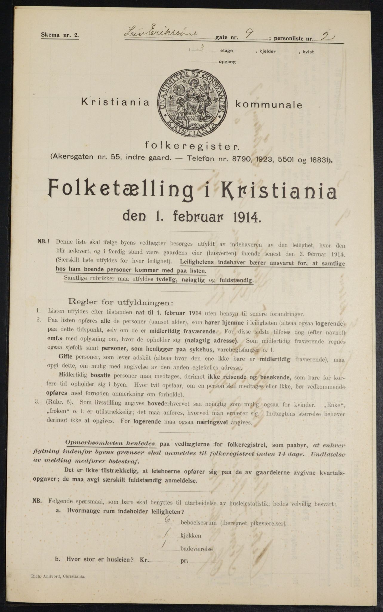 OBA, Municipal Census 1914 for Kristiania, 1914, p. 57412