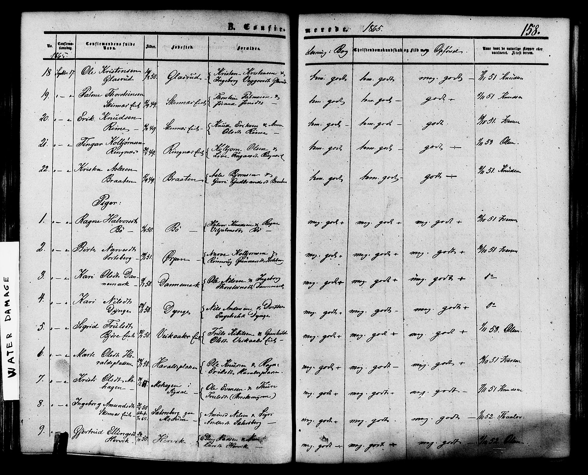 Krødsherad kirkebøker, AV/SAKO-A-19/F/Fa/L0003: Parish register (official) no. 3, 1851-1872, p. 158