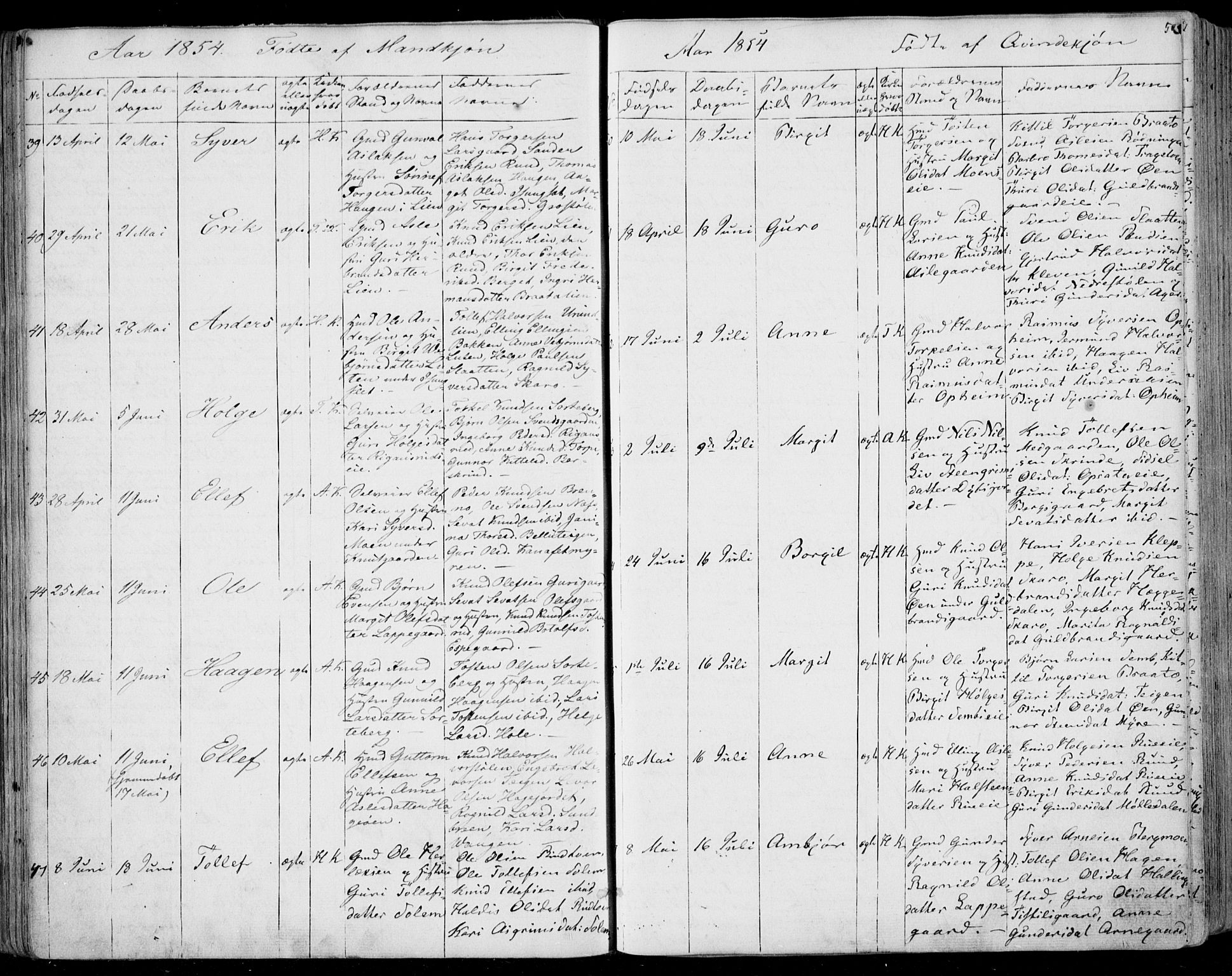 Ål kirkebøker, AV/SAKO-A-249/F/Fa/L0006: Parish register (official) no. I 6, 1849-1864, p. 50