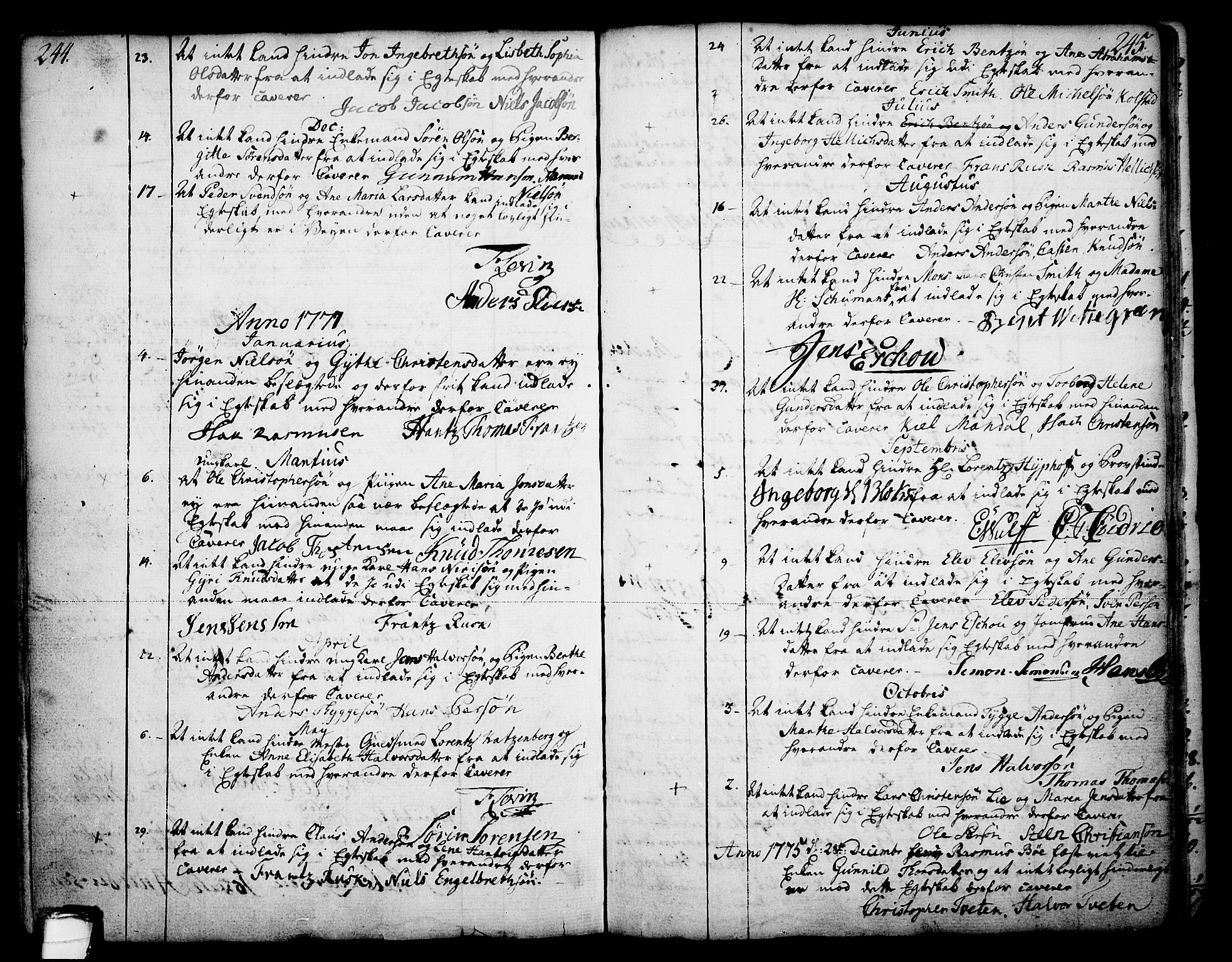 Skien kirkebøker, AV/SAKO-A-302/F/Fa/L0003: Parish register (official) no. 3, 1755-1791, p. 244-245