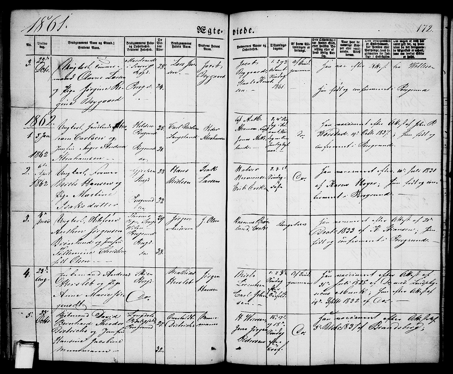 Porsgrunn kirkebøker , AV/SAKO-A-104/G/Ga/L0002: Parish register (copy) no. I 2, 1847-1877, p. 172