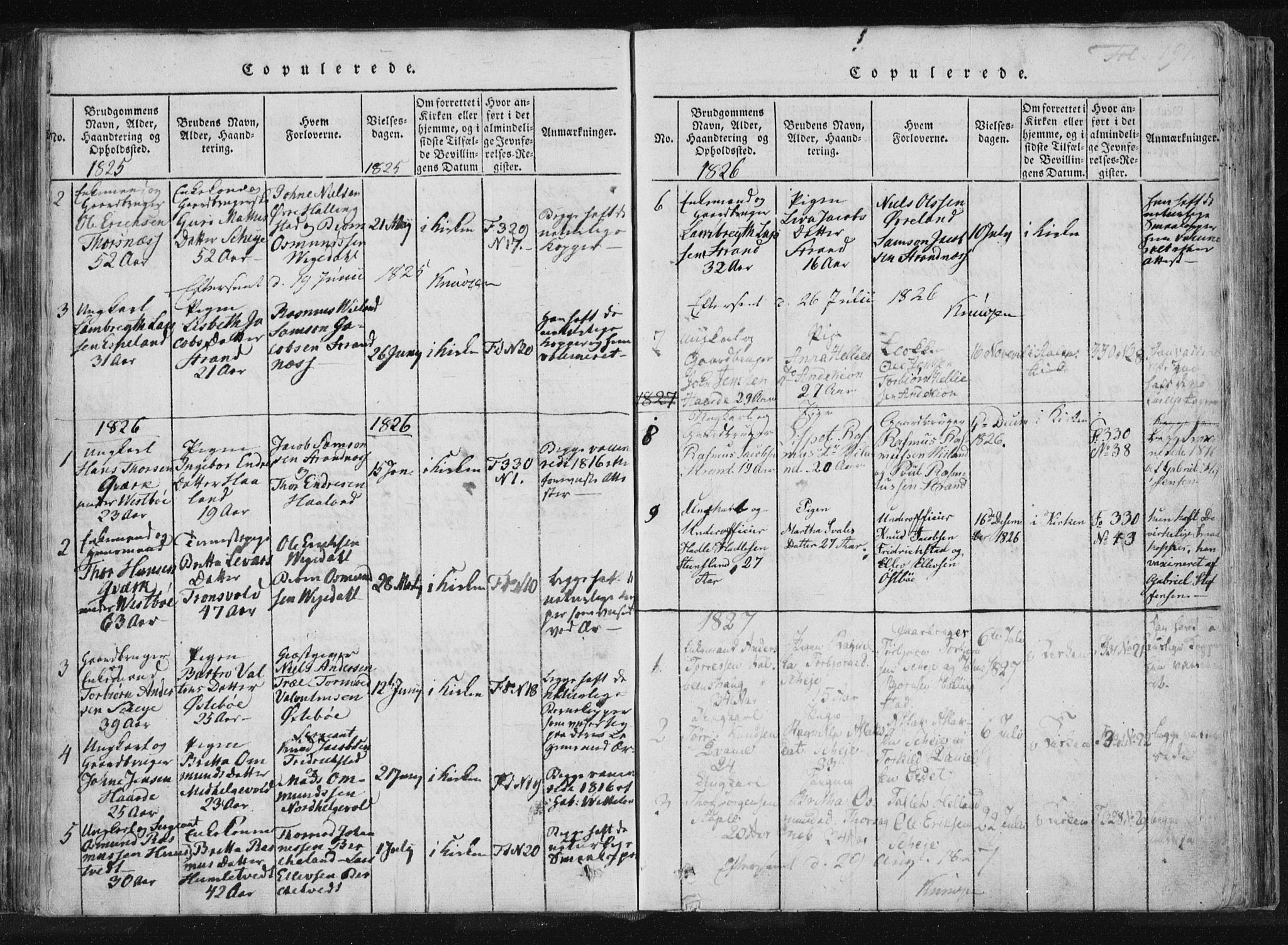 Vikedal sokneprestkontor, SAST/A-101840/01/IV: Parish register (official) no. A 4, 1816-1850, p. 191