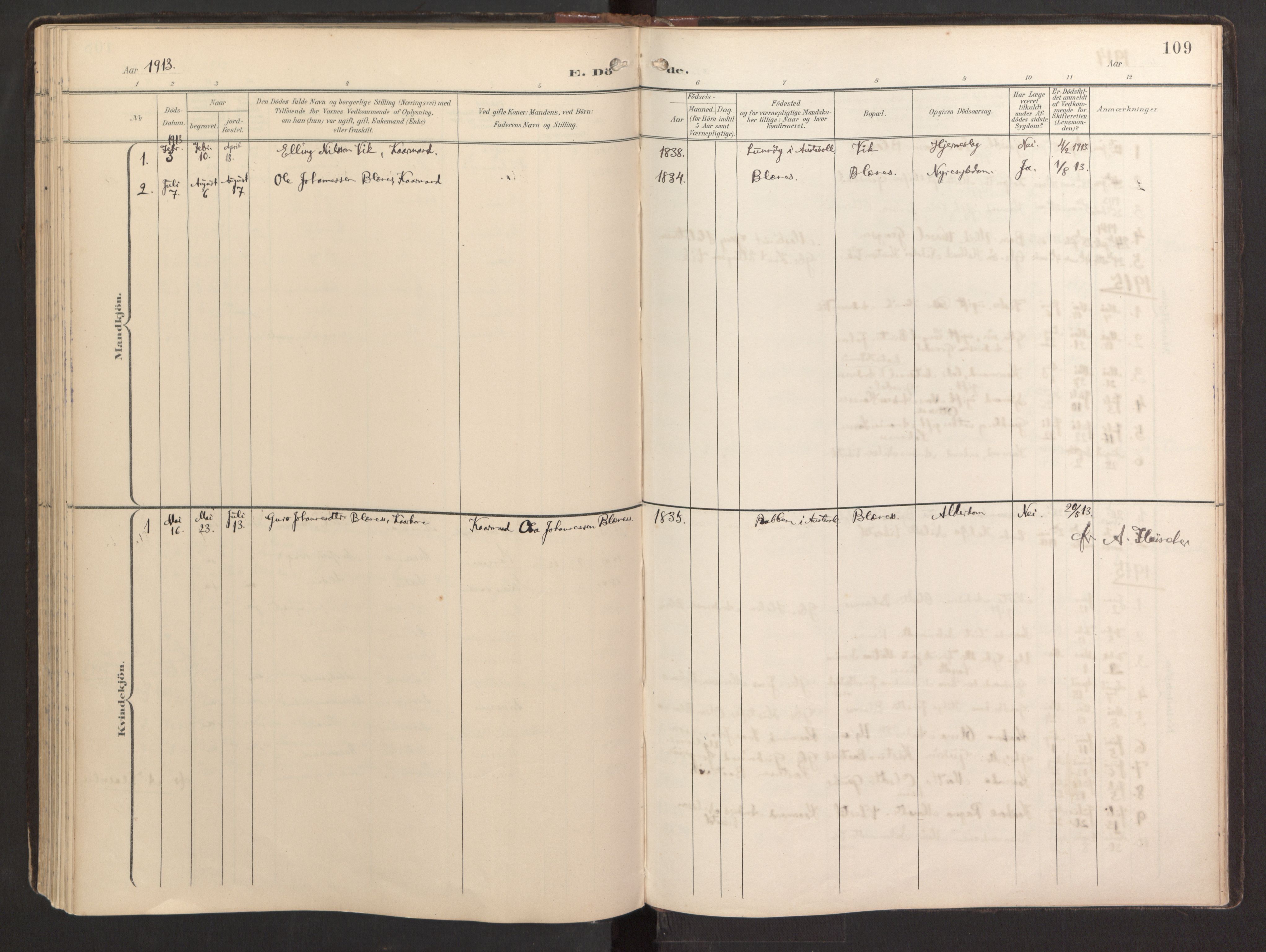Fitjar sokneprestembete, SAB/A-99926: Parish register (official) no. B 1, 1900-1926, p. 109