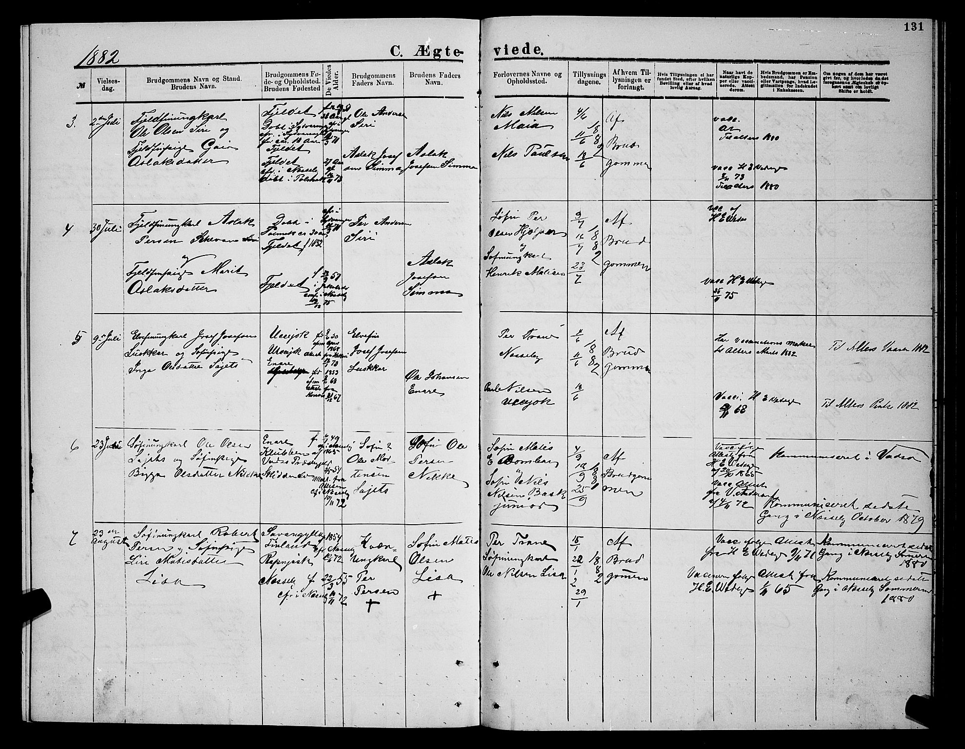 Nesseby sokneprestkontor, AV/SATØ-S-1330/H/Hb/L0004klokker: Parish register (copy) no. 4, 1877-1884, p. 131