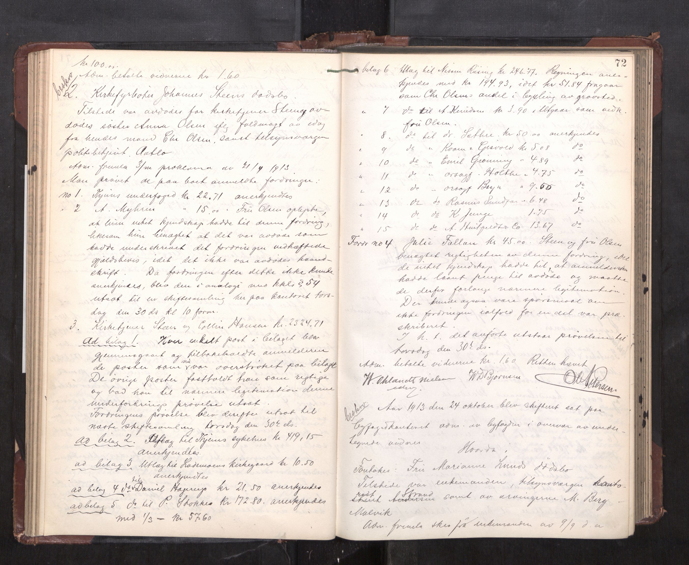 Trondheim byfogd, AV/SAT-A-0003/1/3/3C/L0028: Skifteregistreringsprotokoll - 17/1-29/1. (u/ register), 1913-1917, p. 72