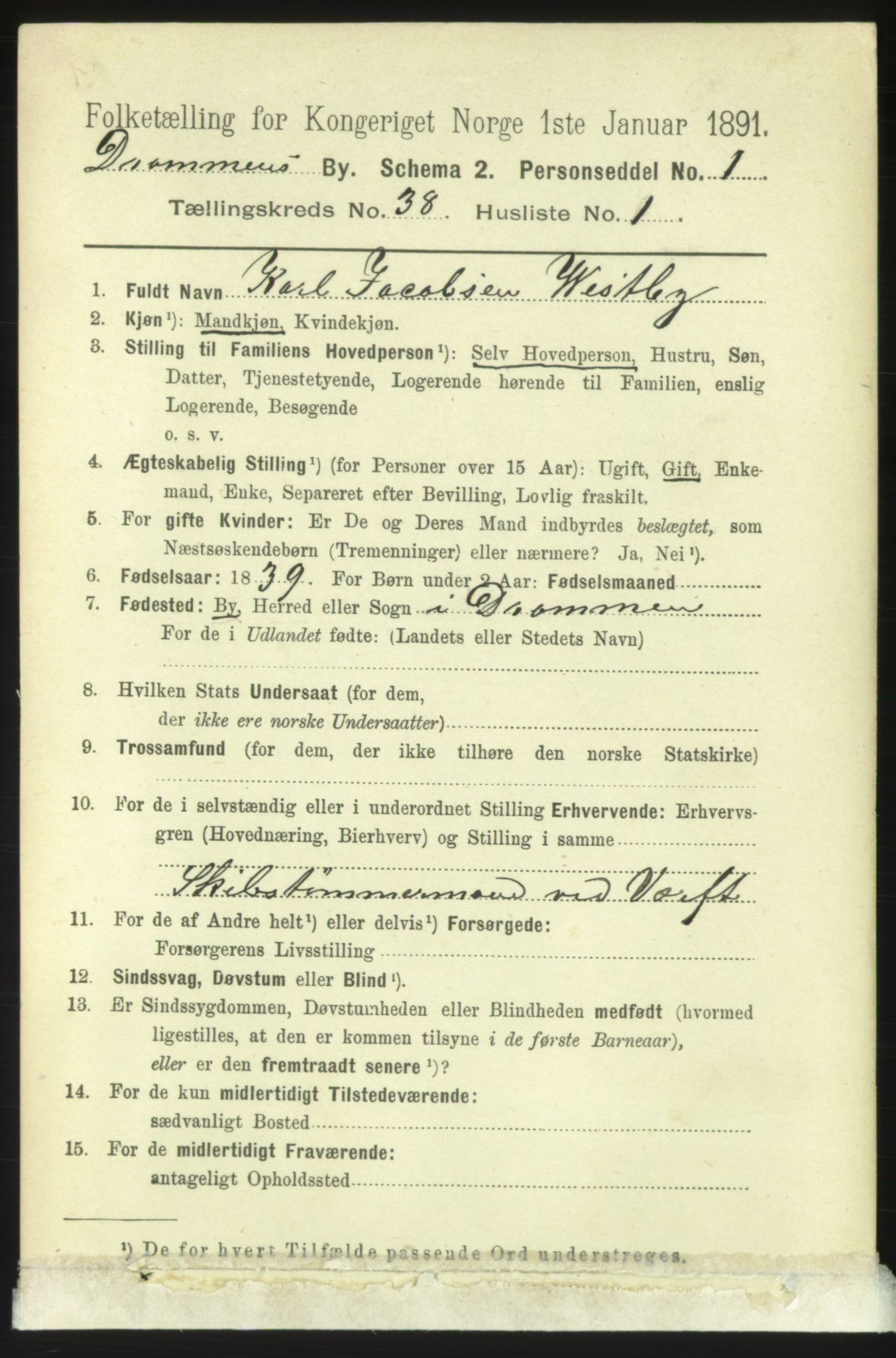 RA, 1891 census for 0602 Drammen, 1891, p. 22936