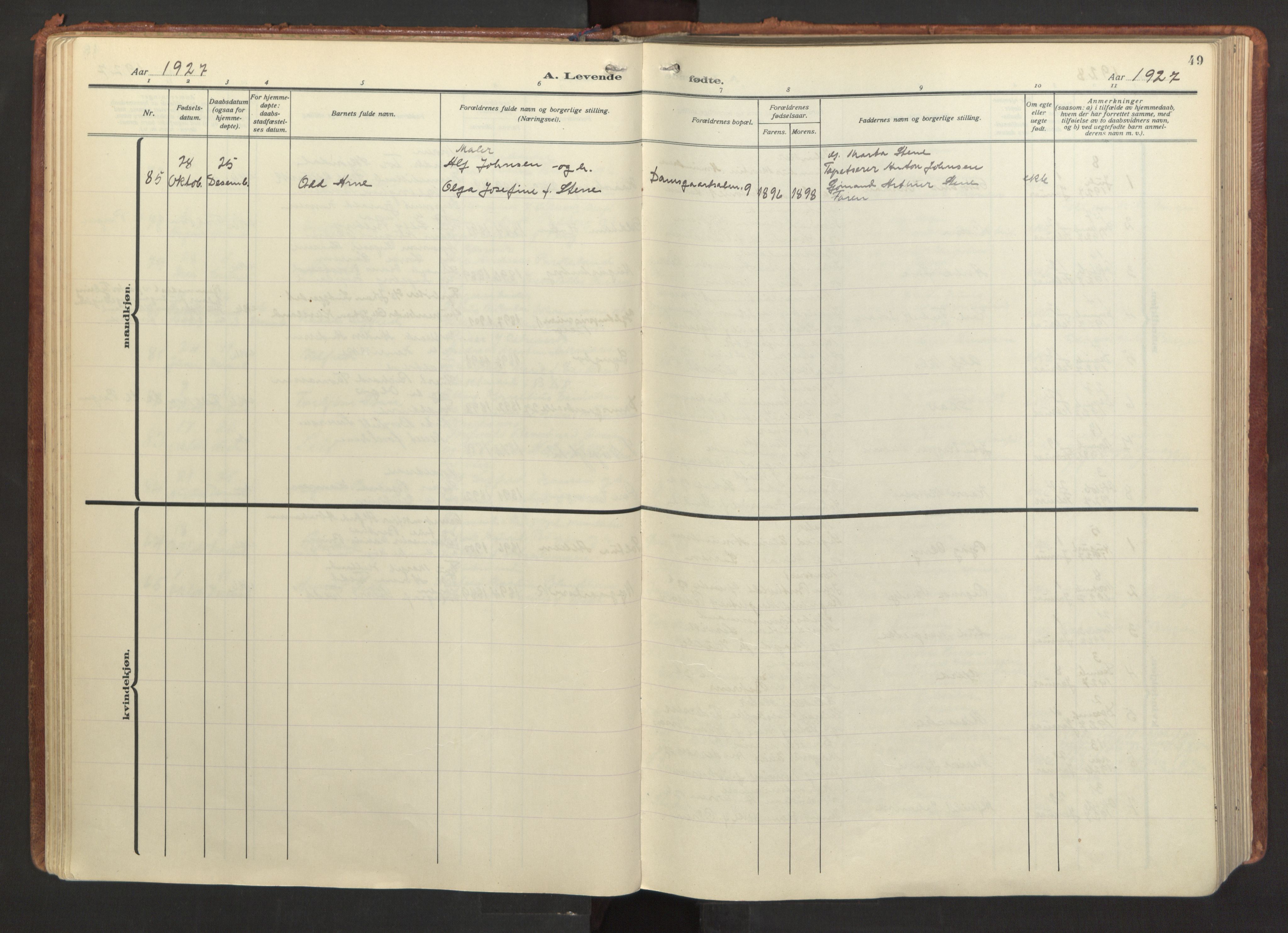 Laksevåg Sokneprestembete, AV/SAB-A-76501/H/Ha/Haa/Haab/L0001: Parish register (official) no. B 1, 1923-1945, p. 49