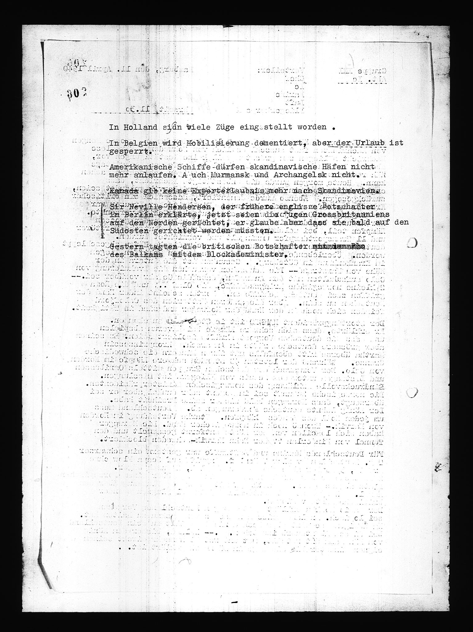 Documents Section, AV/RA-RAFA-2200/V/L0085: Amerikansk mikrofilm "Captured German Documents".
Box No. 724.  FKA jnr. 615/1954., 1940-1941, p. 49