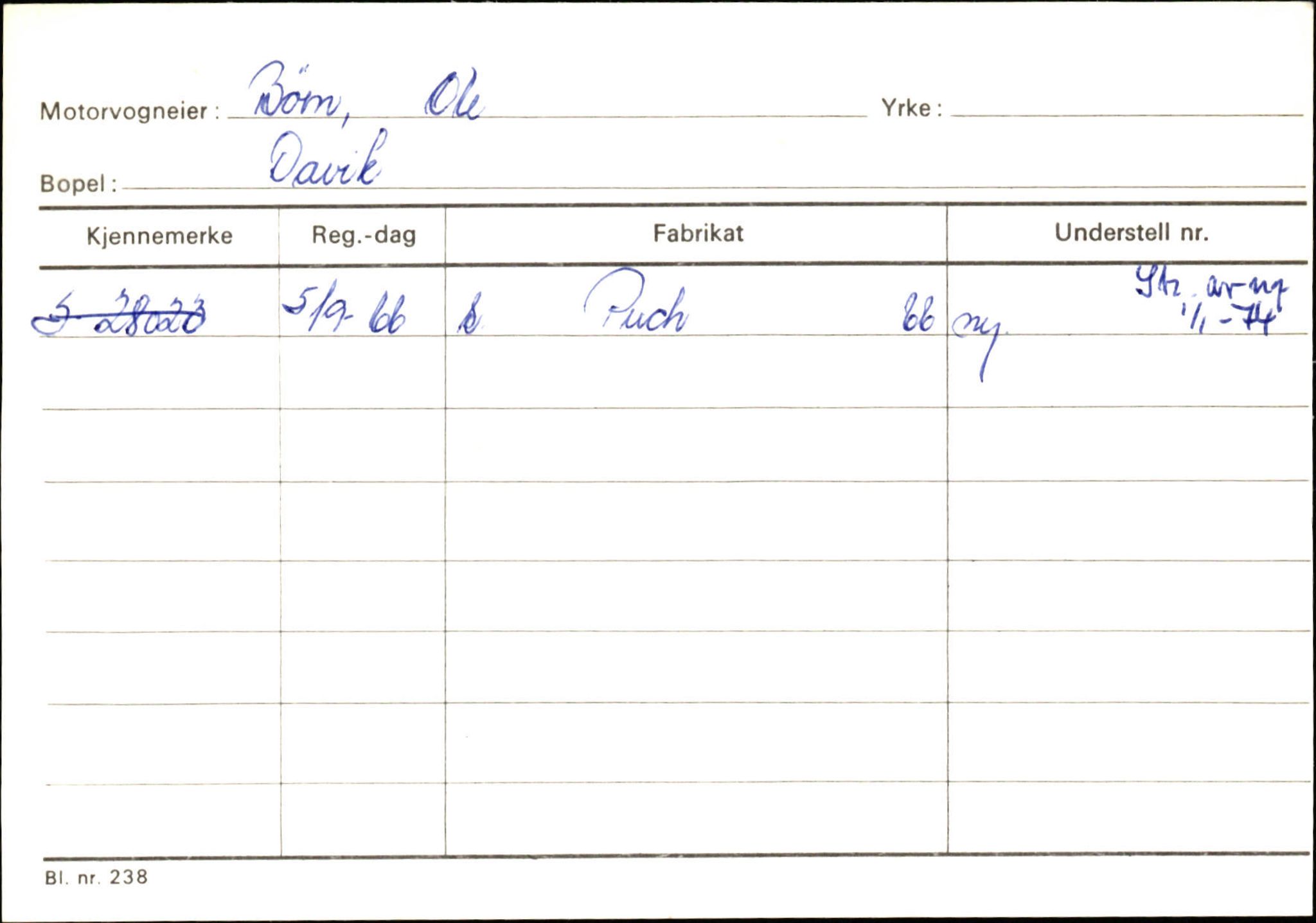 Statens vegvesen, Sogn og Fjordane vegkontor, SAB/A-5301/4/F/L0133: Eigarregister Bremanger A-Å. Gaular A-H, 1945-1975, p. 155