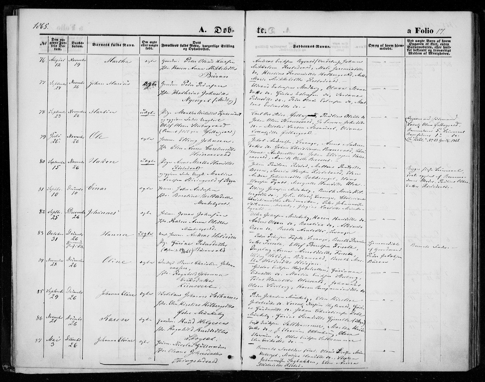 Ministerialprotokoller, klokkerbøker og fødselsregistre - Nord-Trøndelag, SAT/A-1458/721/L0206: Parish register (official) no. 721A01, 1864-1874, p. 17