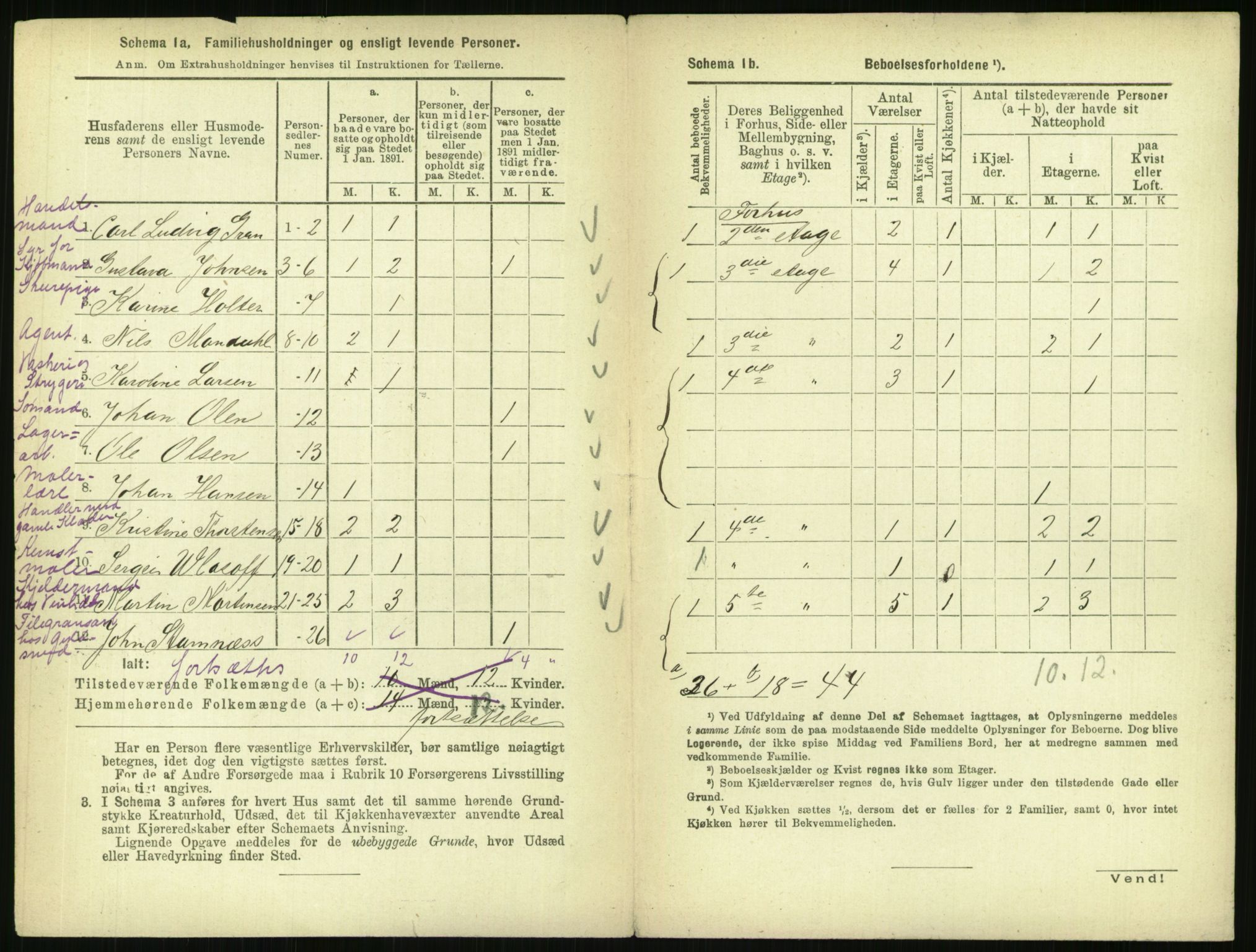 RA, 1891 census for 0301 Kristiania, 1891, p. 5383