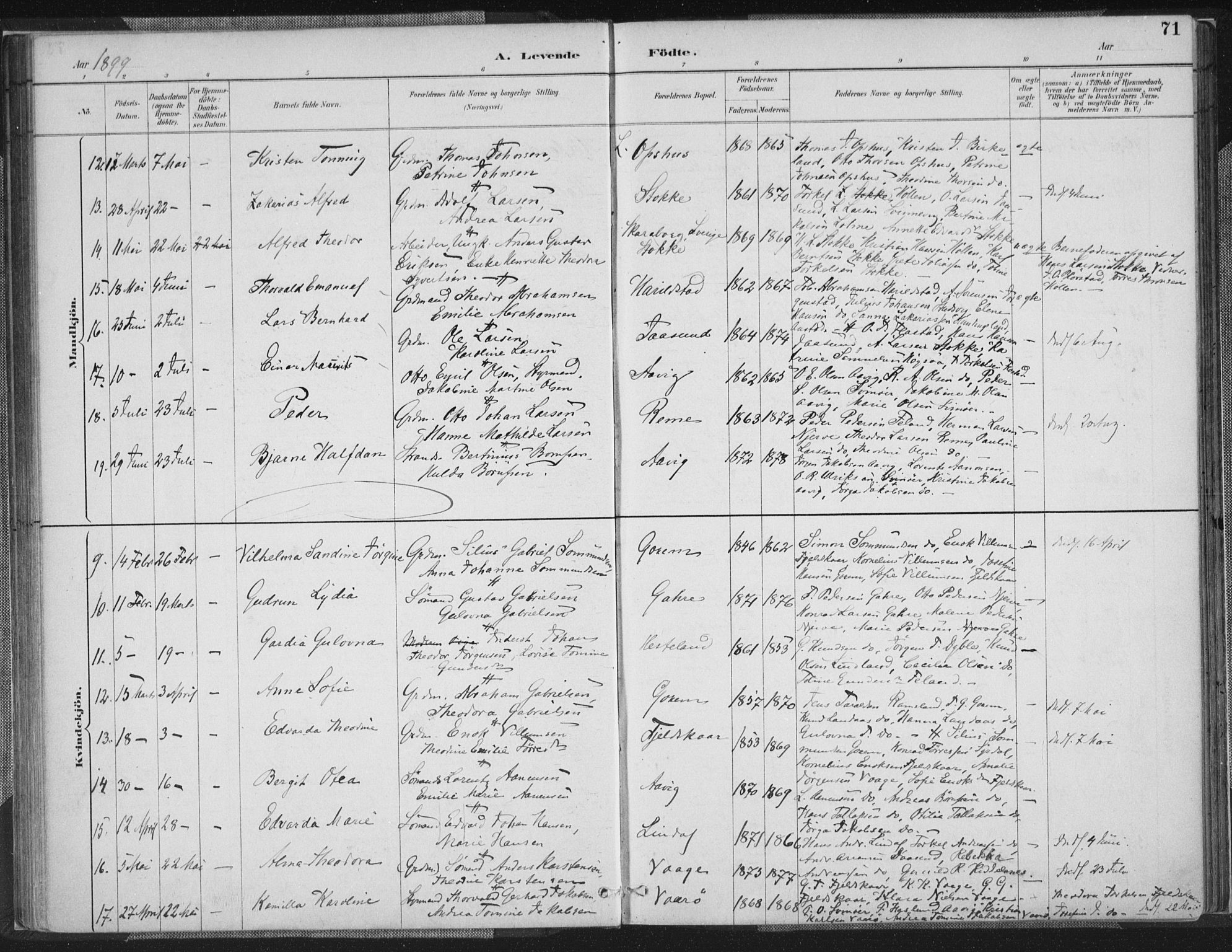 Sør-Audnedal sokneprestkontor, AV/SAK-1111-0039/F/Fa/Faa/L0004: Parish register (official) no. A 4, 1884-1909, p. 71