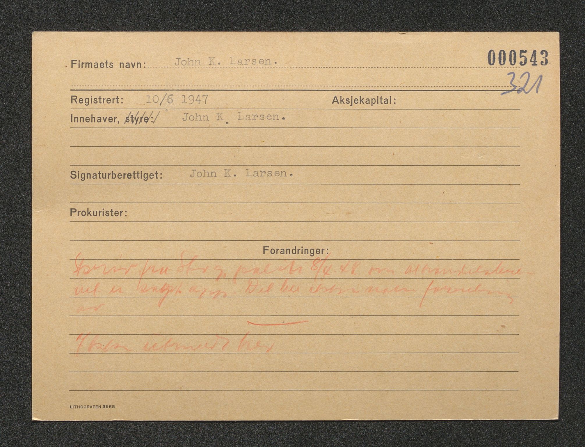 Stavanger byfogd, AV/SAST-A-101408/001/4/42/422/4221A/L0003: Register over slettede firma: L - O, 1891-1987, p. 52