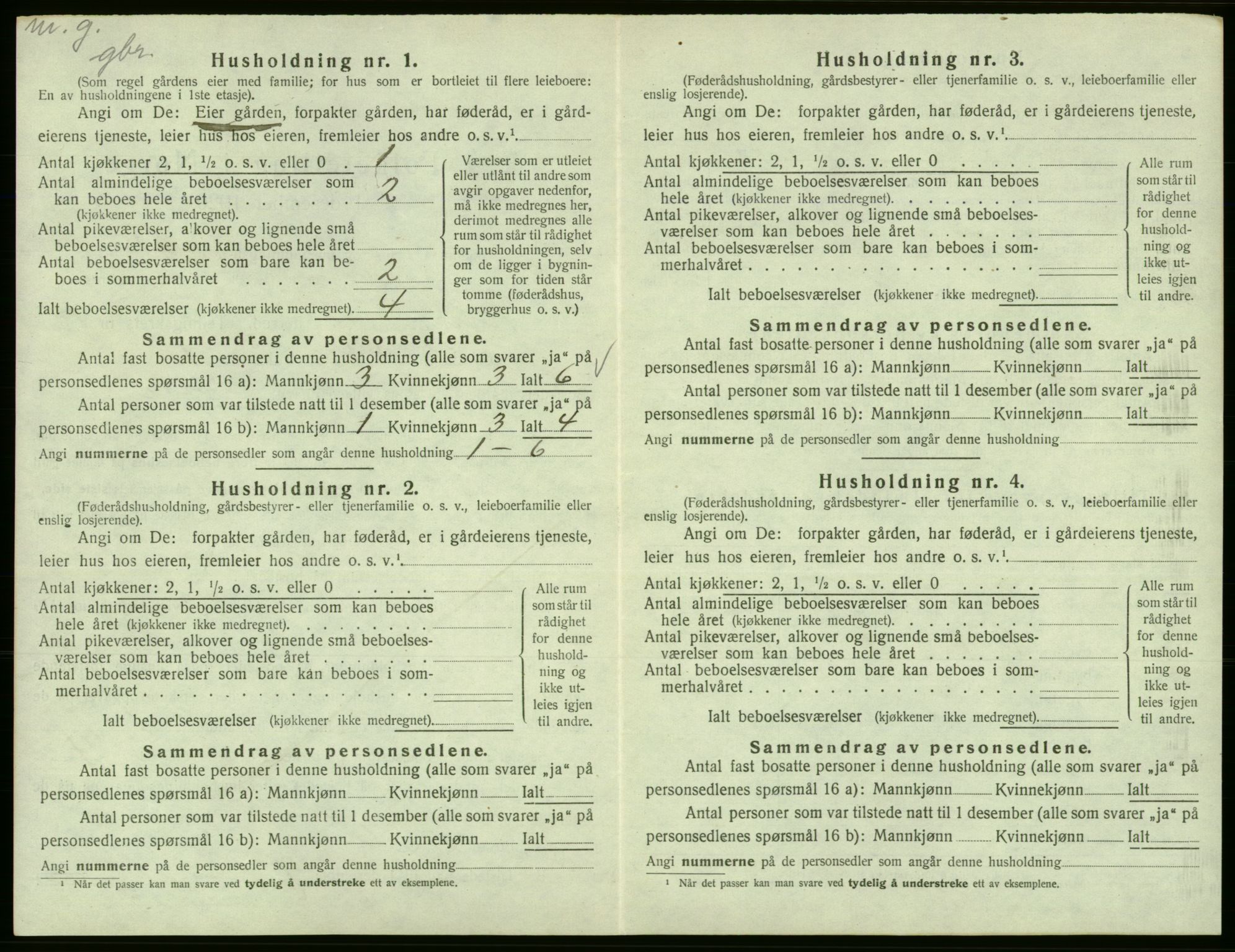 SAB, 1920 census for Fitjar, 1920, p. 937