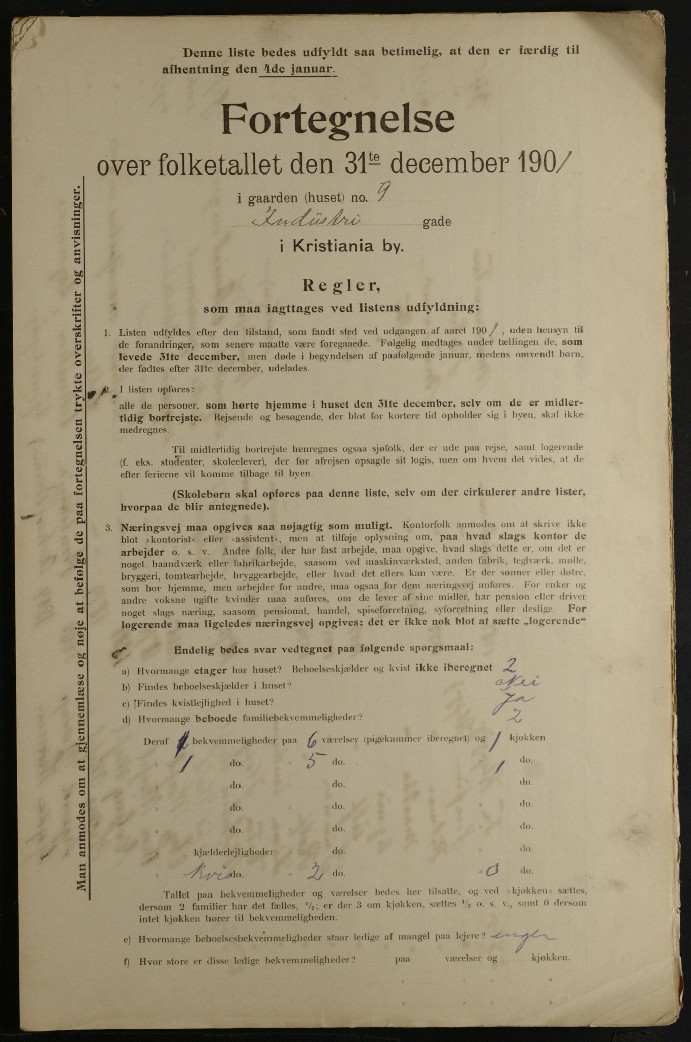 OBA, Municipal Census 1901 for Kristiania, 1901, p. 6800