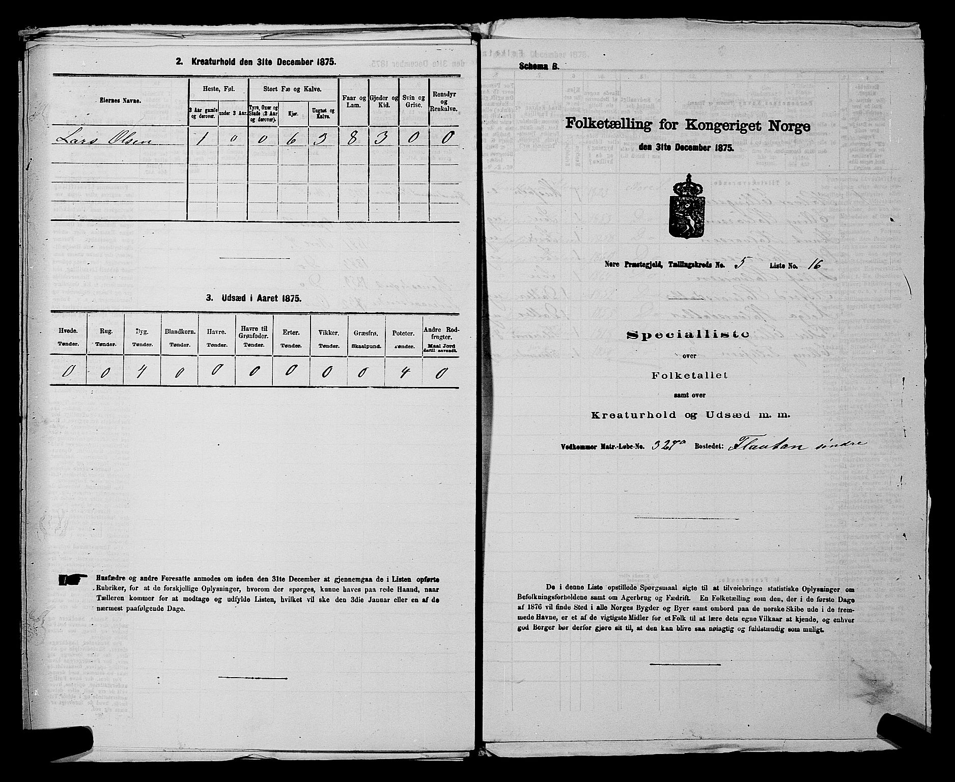 SAKO, 1875 census for 0633P Nore, 1875, p. 720