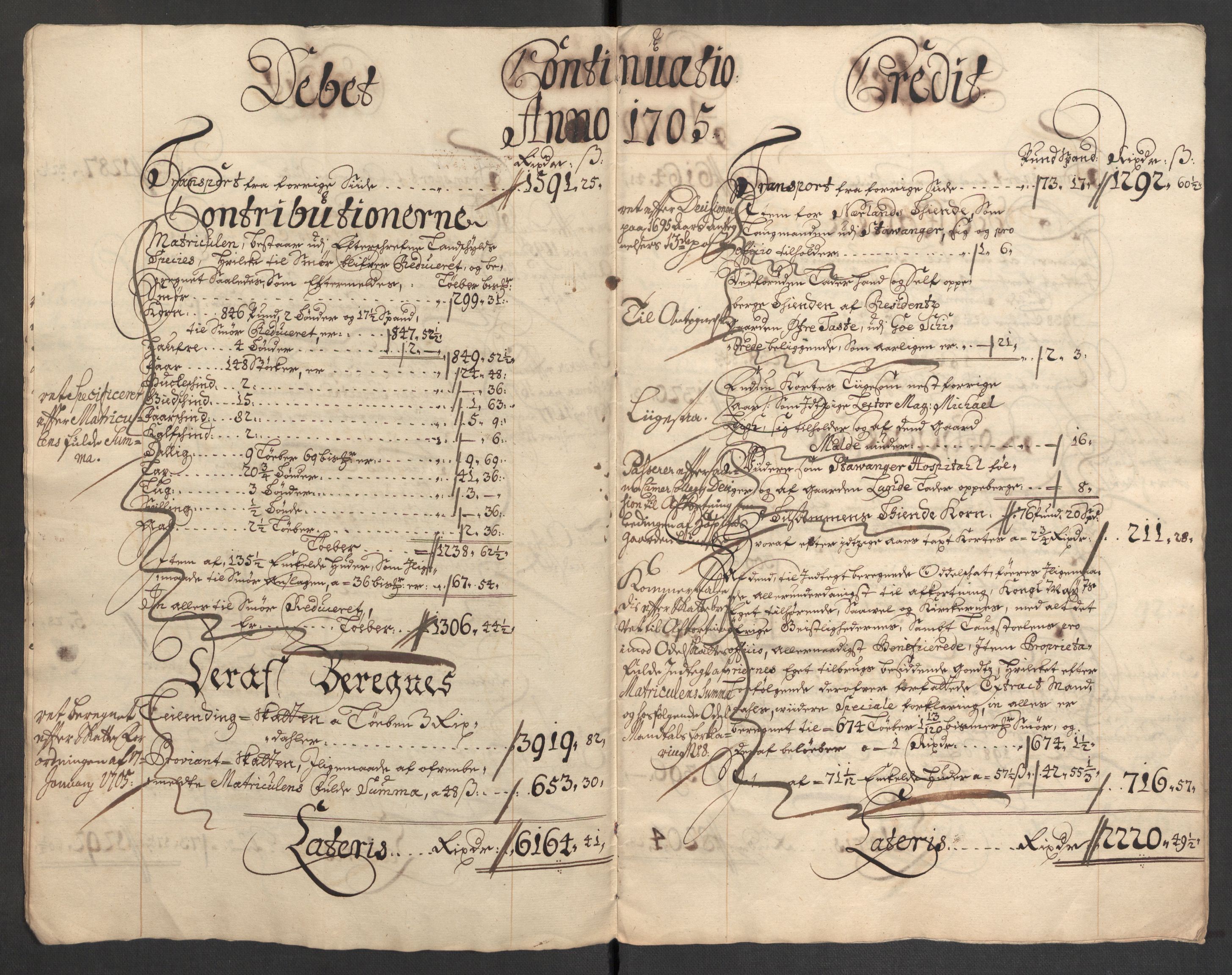 Rentekammeret inntil 1814, Reviderte regnskaper, Fogderegnskap, AV/RA-EA-4092/R46/L2733: Fogderegnskap Jæren og Dalane, 1705-1708, p. 7