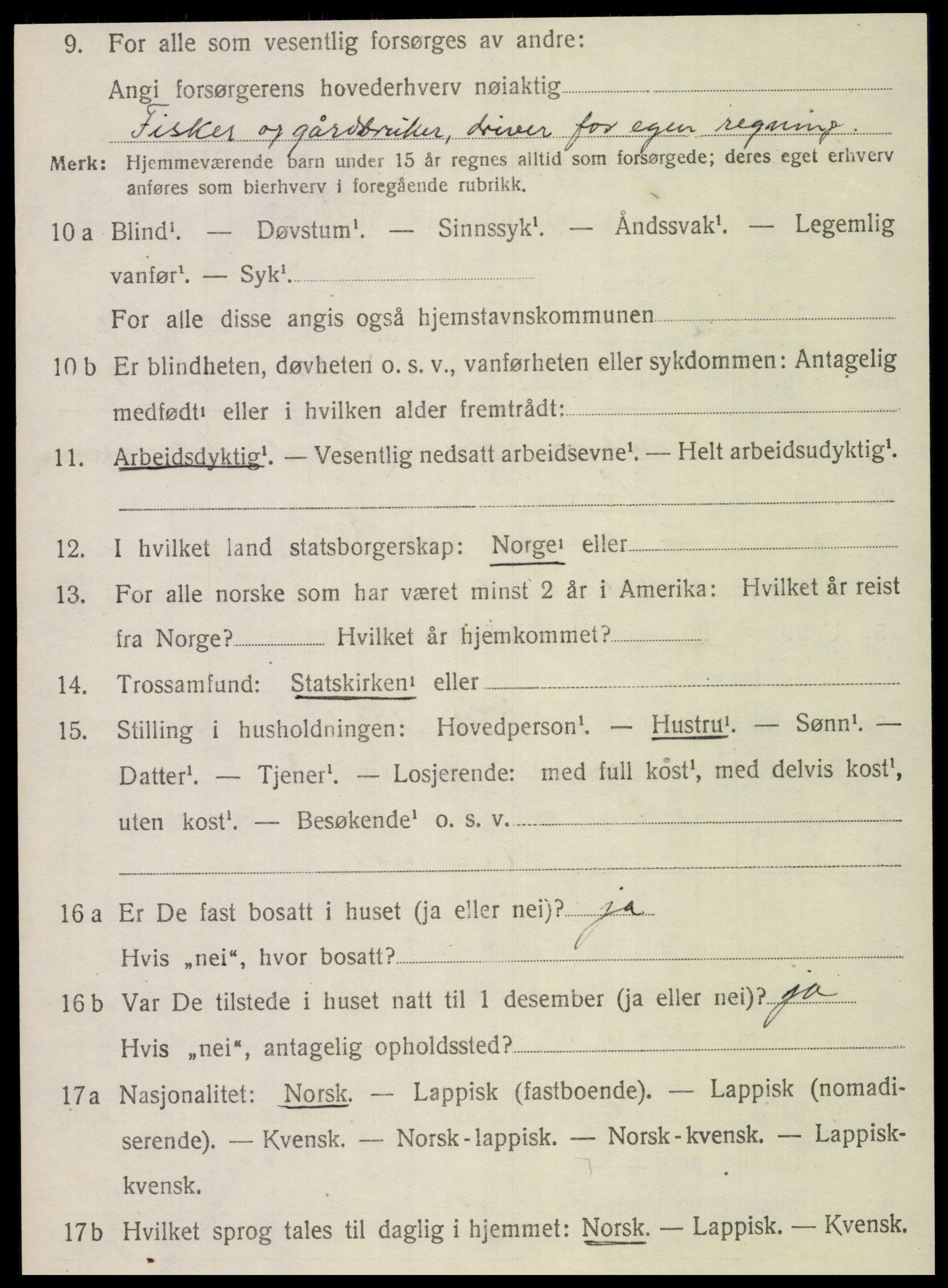 SAT, 1920 census for Vega, 1920, p. 3414