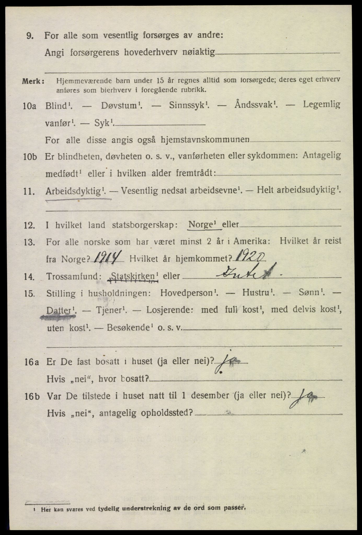 SAK, 1920 census for Konsmo, 1920, p. 1149