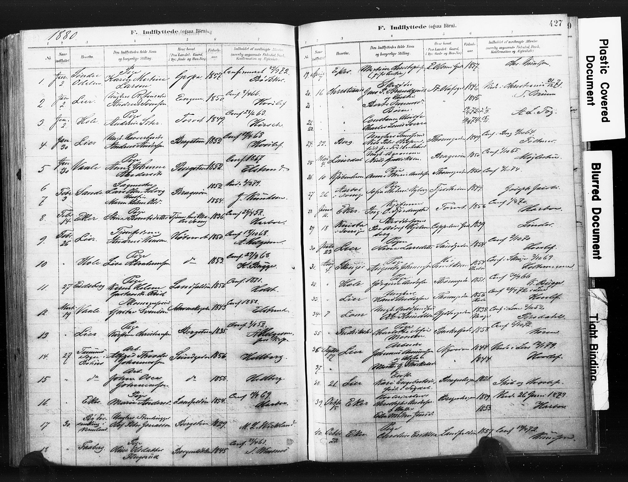 Bragernes kirkebøker, SAKO/A-6/F/Fb/L0006b: Parish register (official) no. II 6B, 1878-1885, p. 427