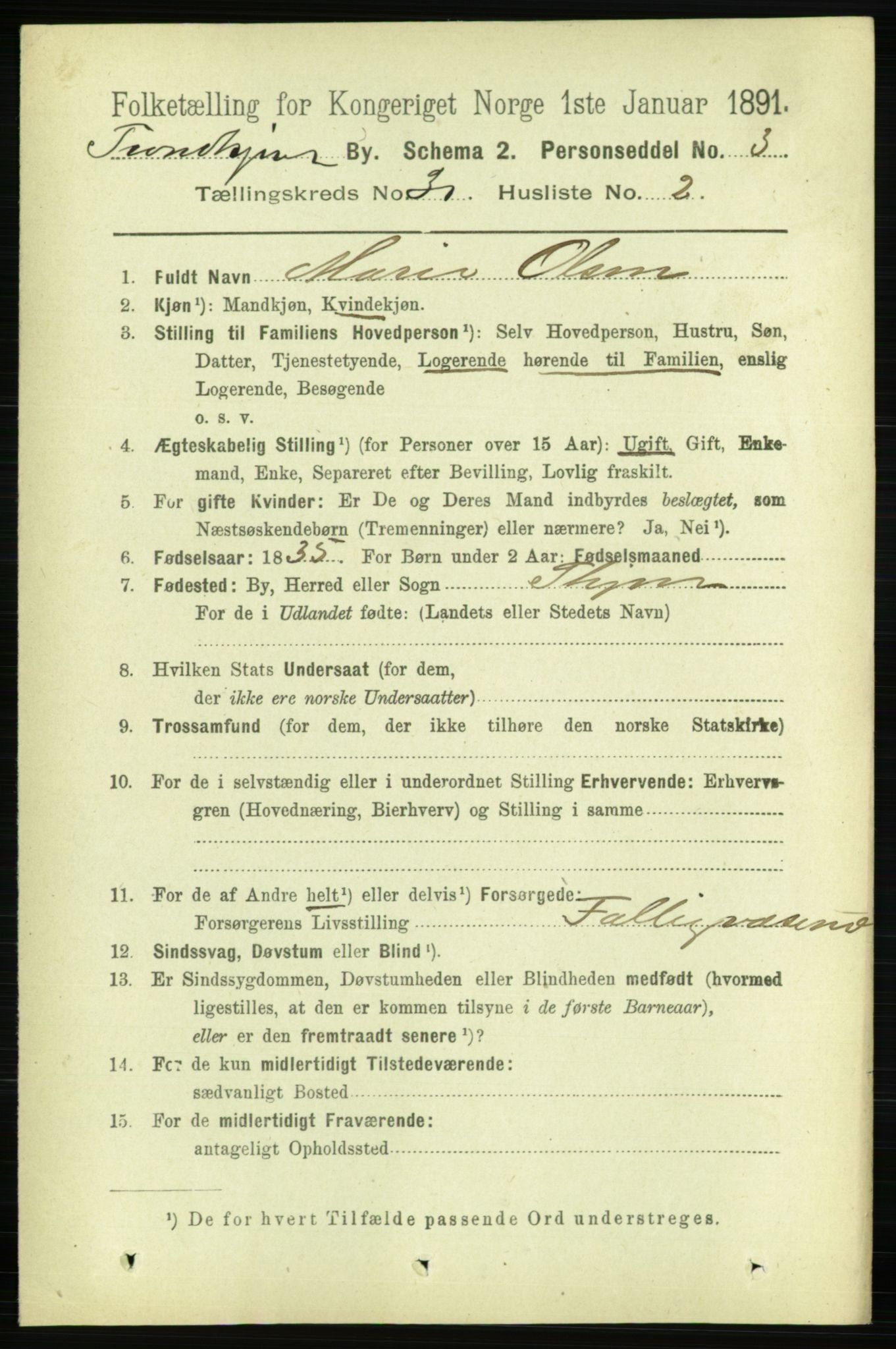 RA, 1891 census for 1601 Trondheim, 1891, p. 22232